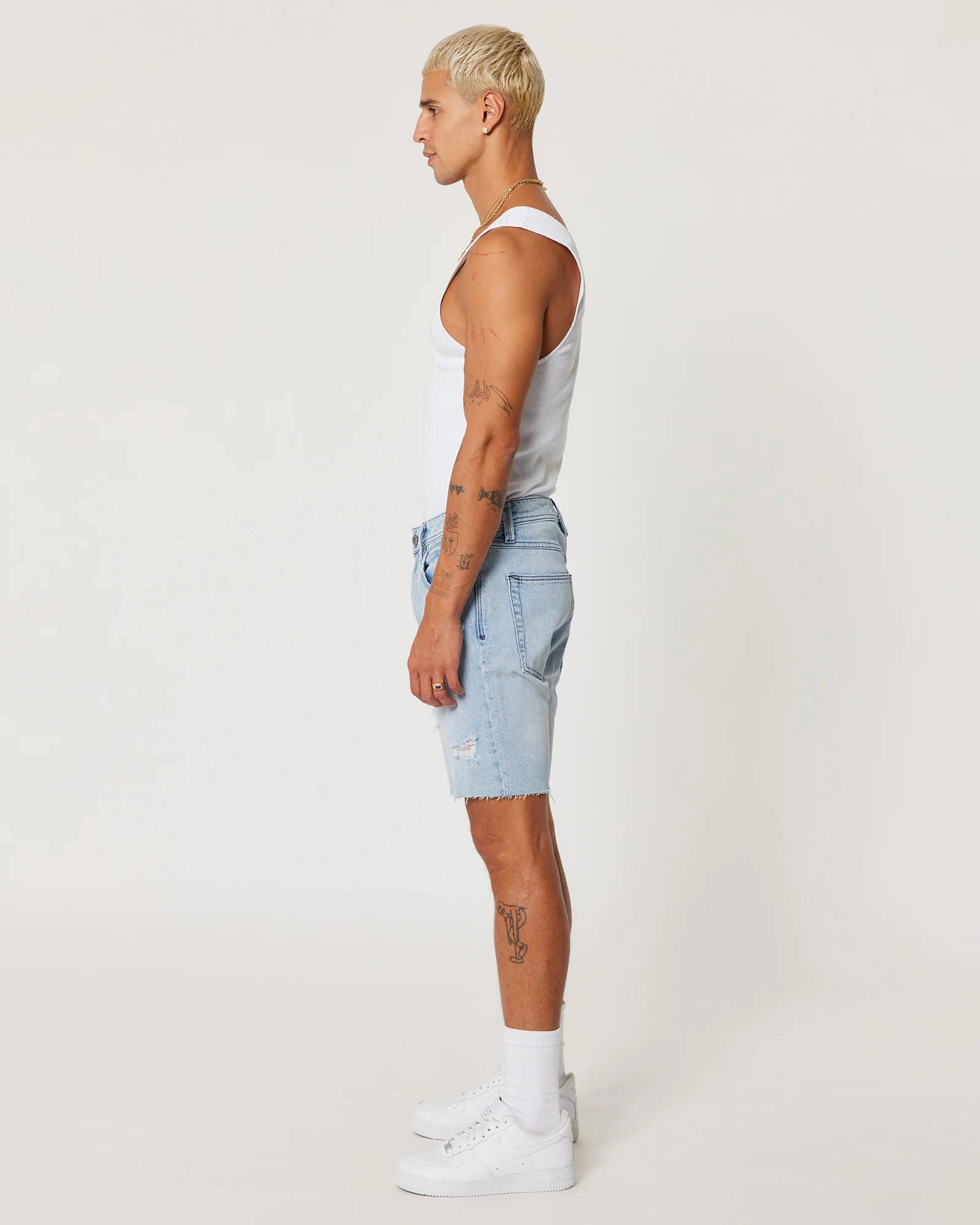 A1 Skinny Short Rogan Rip Blue - Image 4