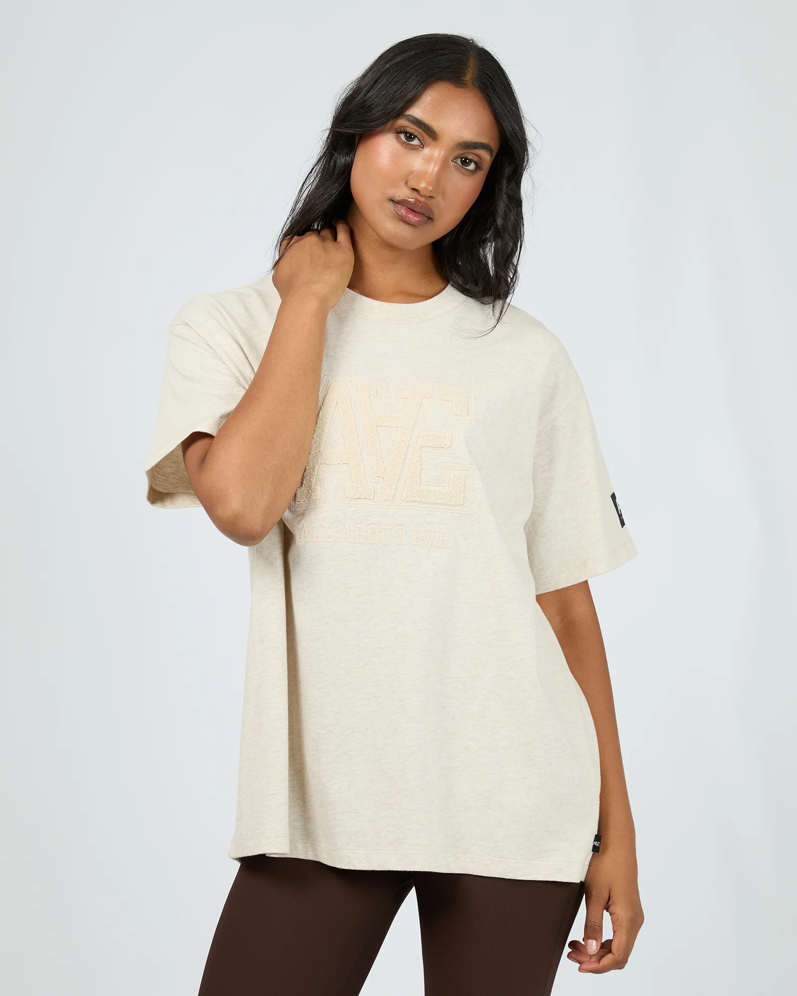 Aae Tonal Oversized Tee Oat