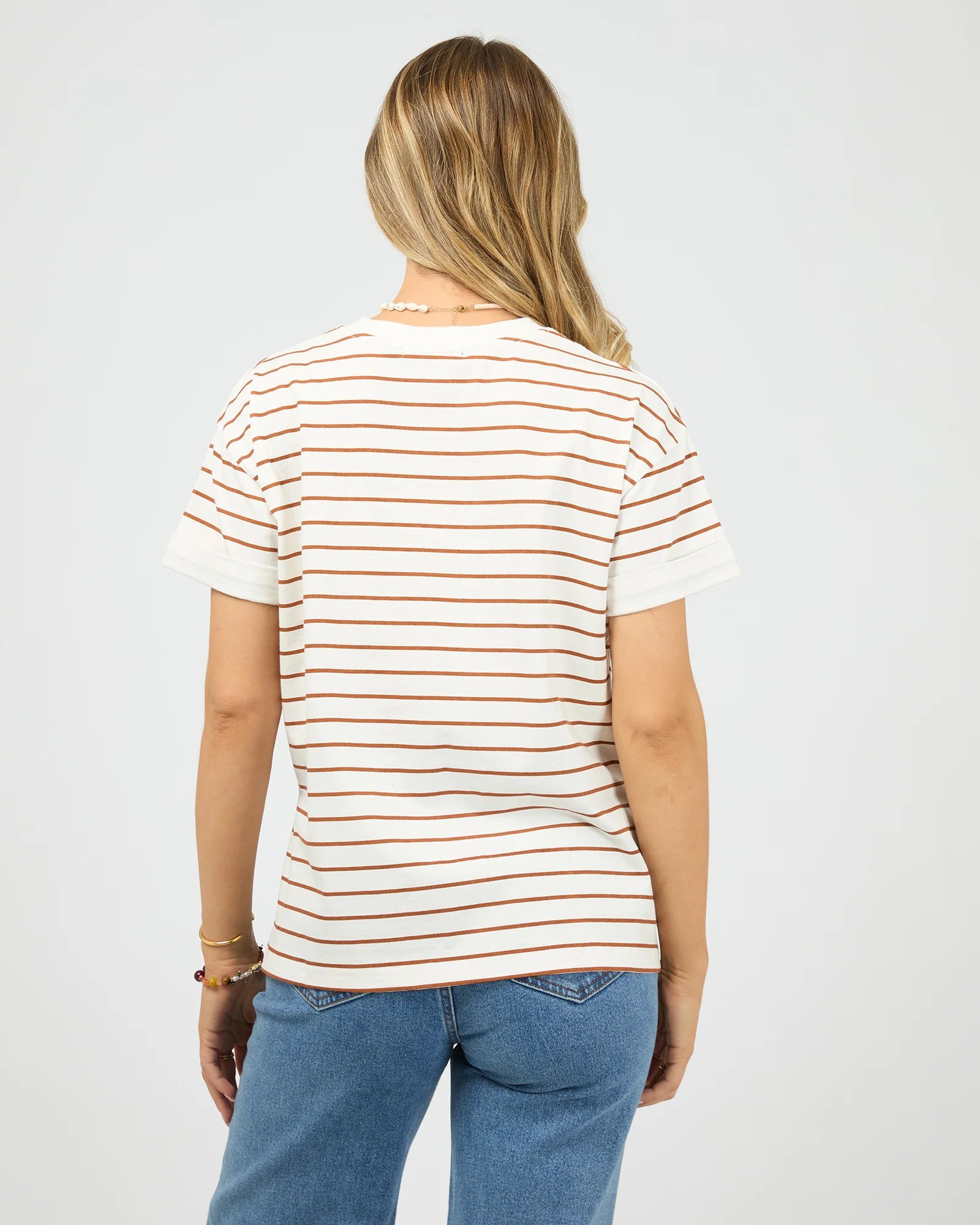 Aae Washed Stripe Tee Cinnamon - Image 3
