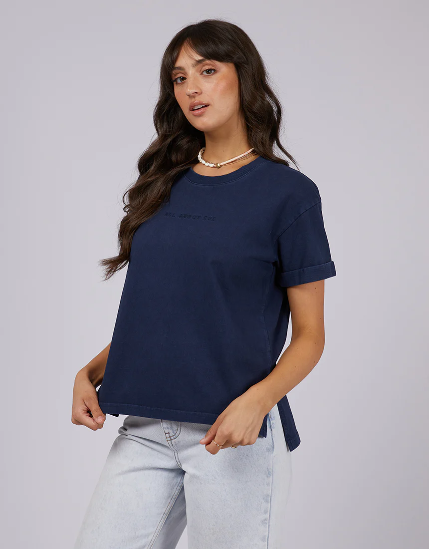 Aae Washed Tee Navy - Image 4