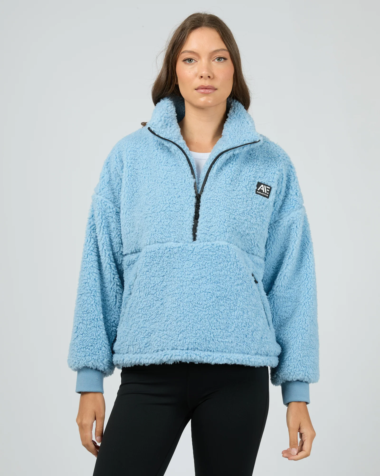 Amara Quarter Zip Teddy Vintage Blue