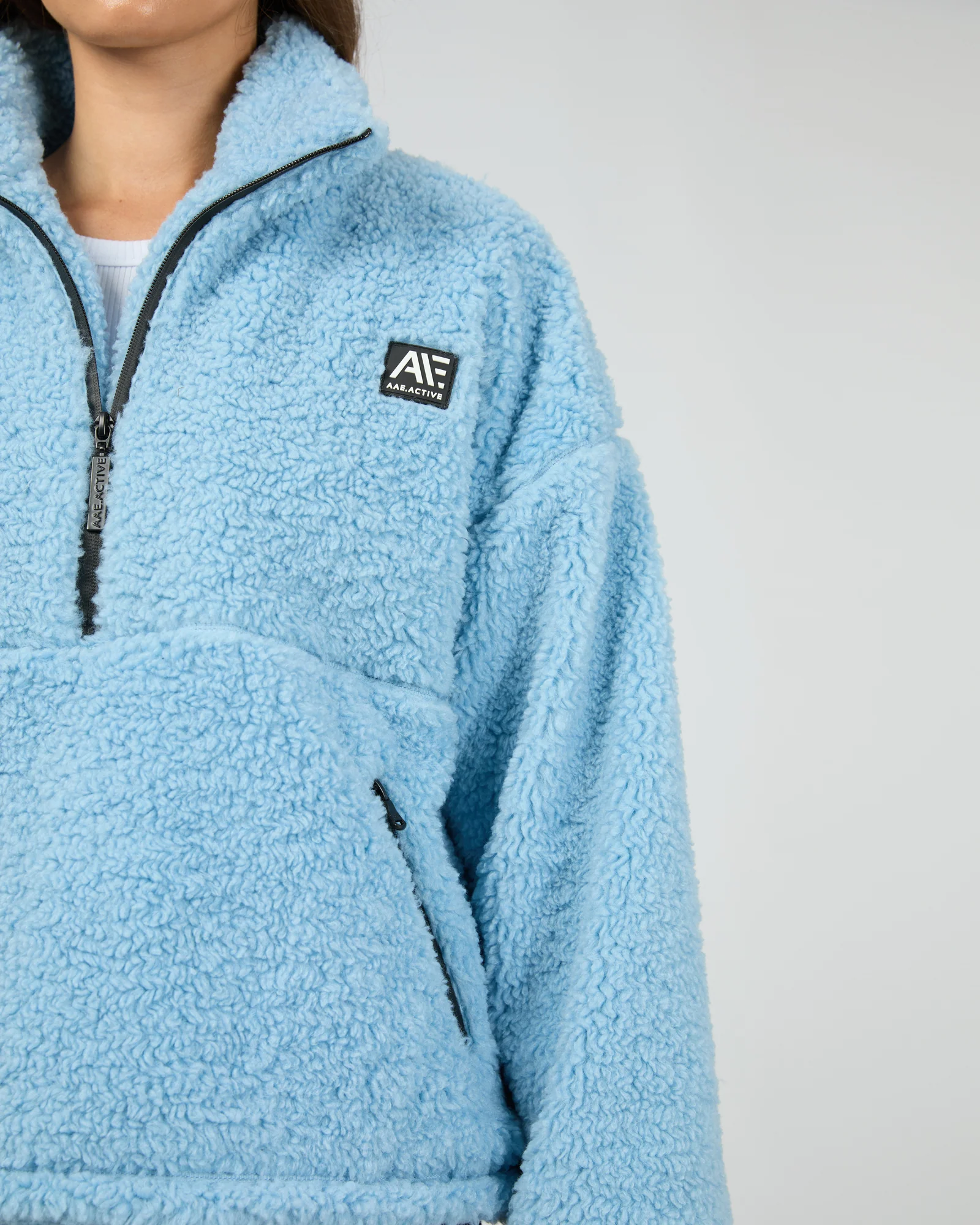 Amara Quarter Zip Teddy Vintage Blue - Image 5