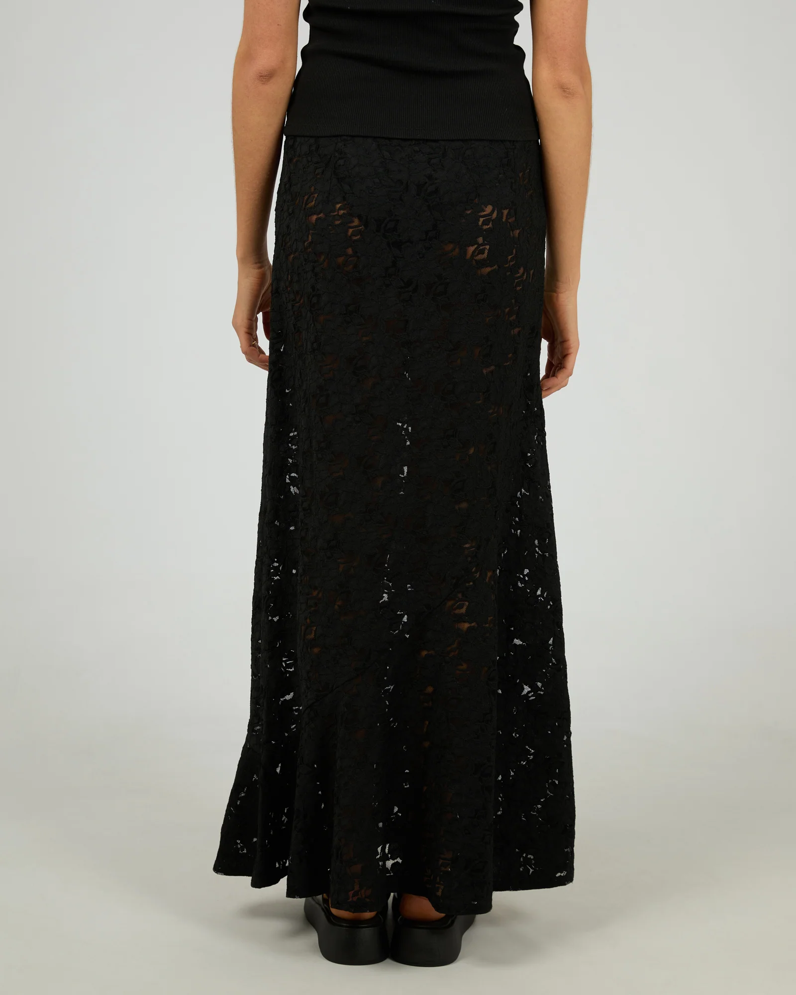 Anella Lace Maxi Skirt Black - Image 4