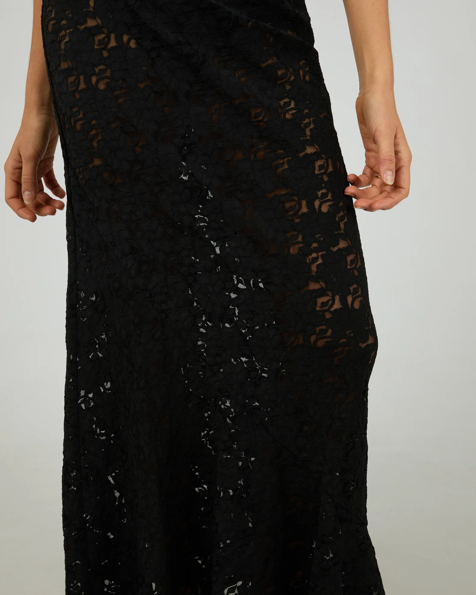 Anella Lace Maxi Skirt Black - Image 6