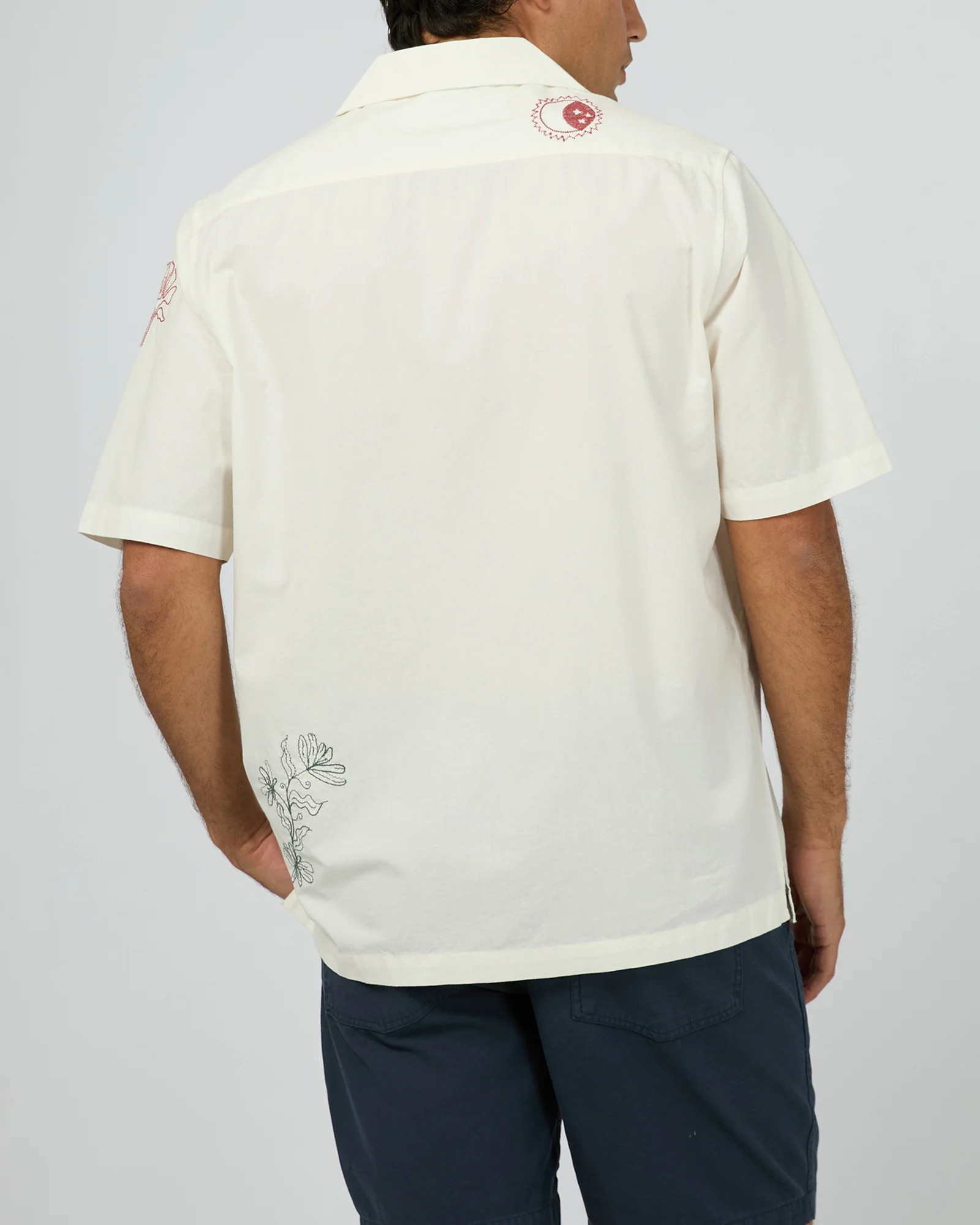 Athens Embroidered Shirt Vintage White - Image 3