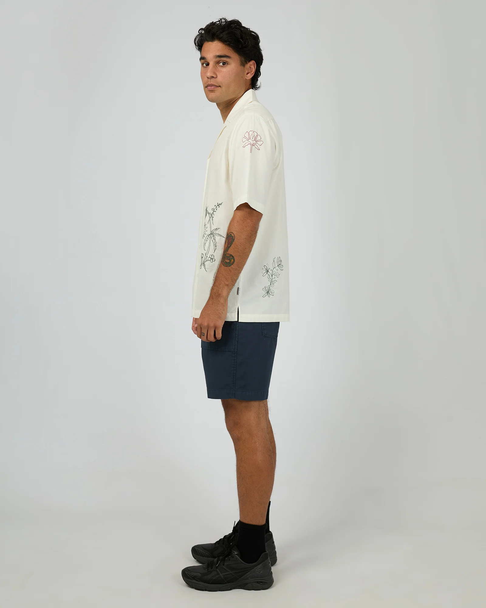 Athens Embroidered Shirt Vintage White - Image 6