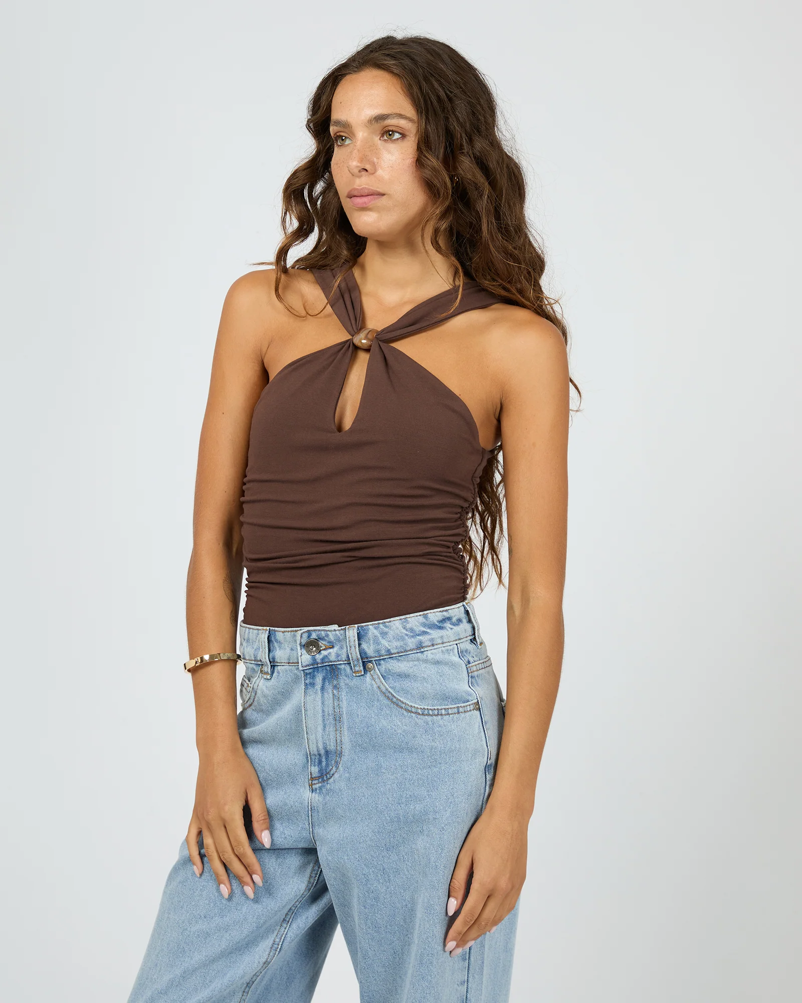 Atlas Halter Bodysuit Chocolate - Image 7