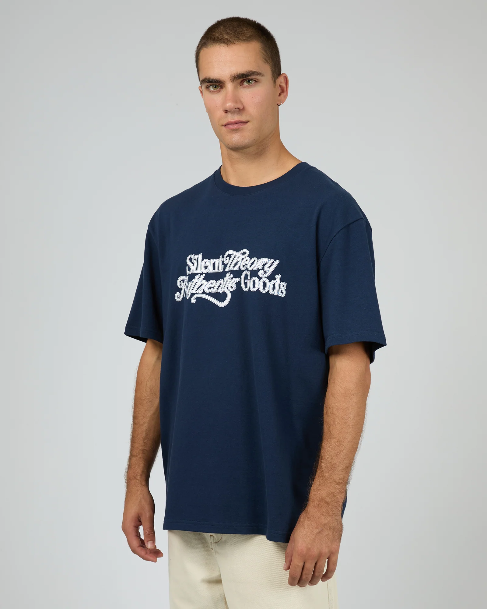 Authentic Box Tee Navy - Image 4