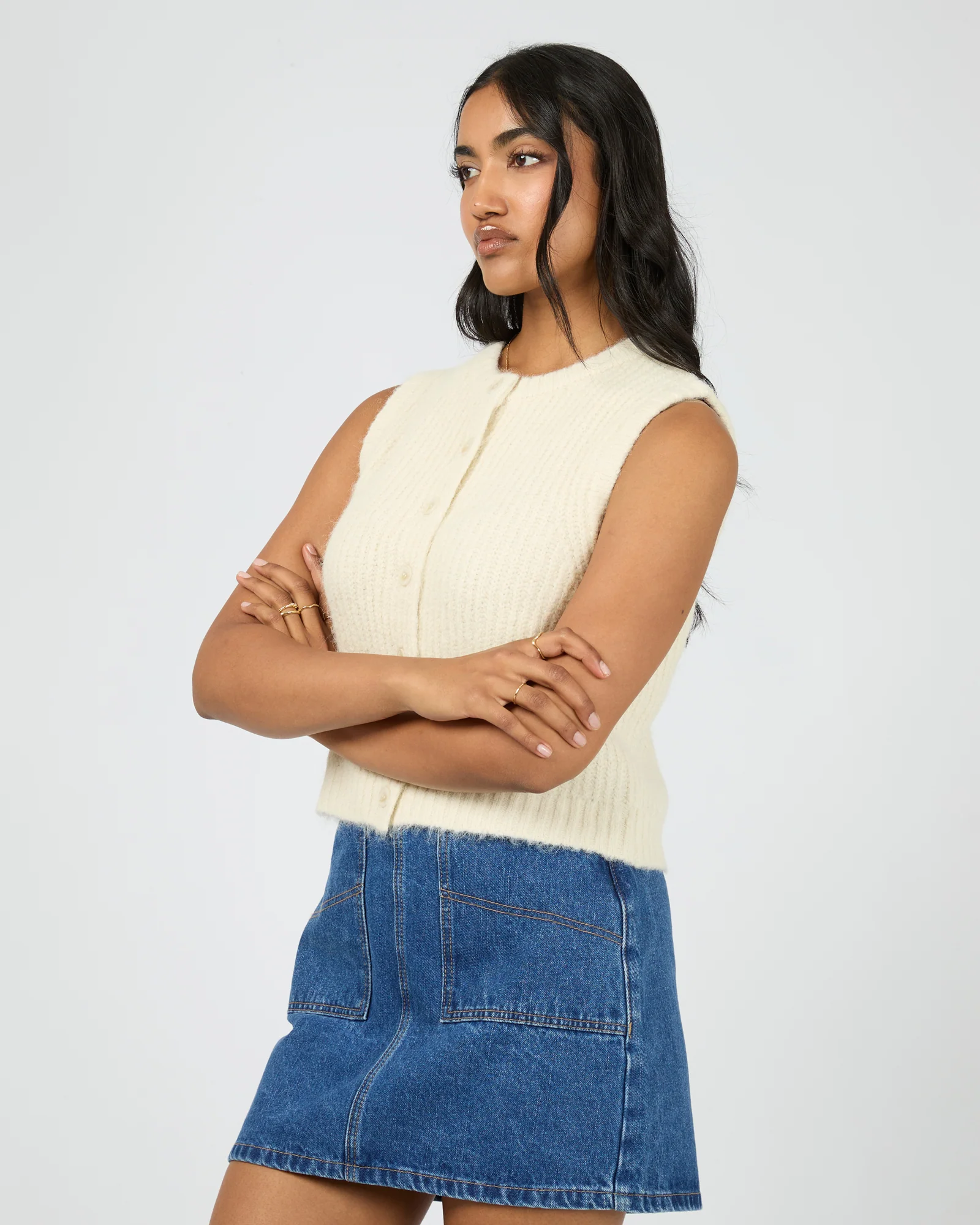 Aya Knit Vest Vanilla - Image 4