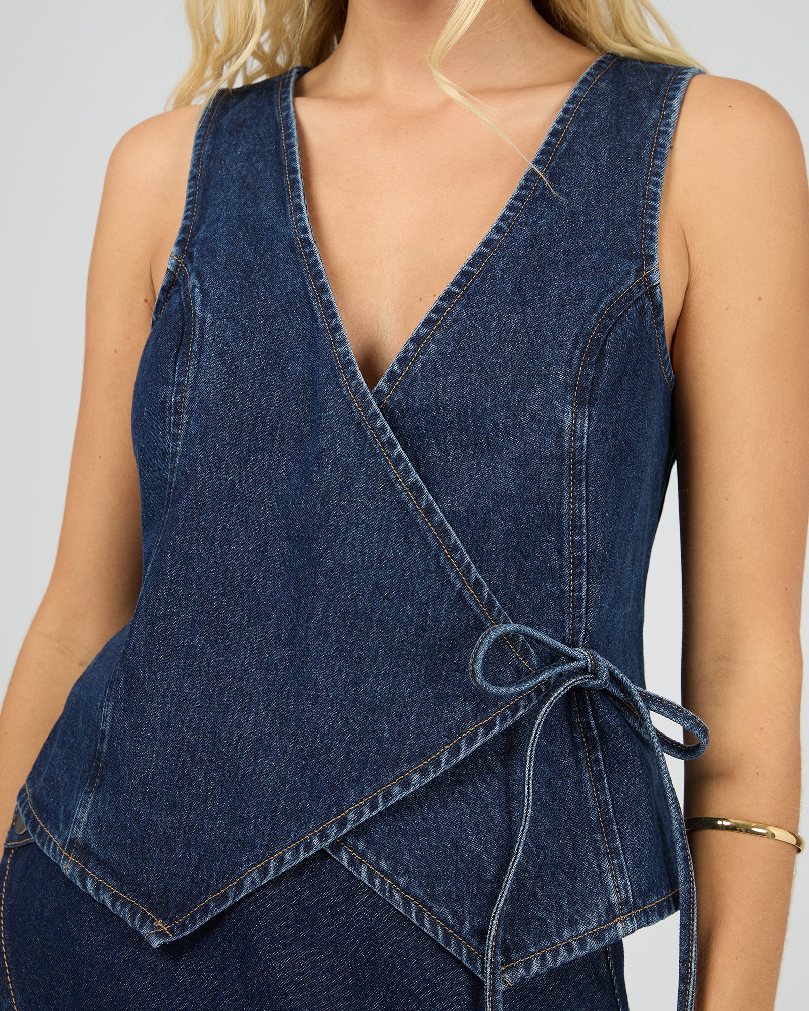 Bailey Denim Vest Indigo - Image 6
