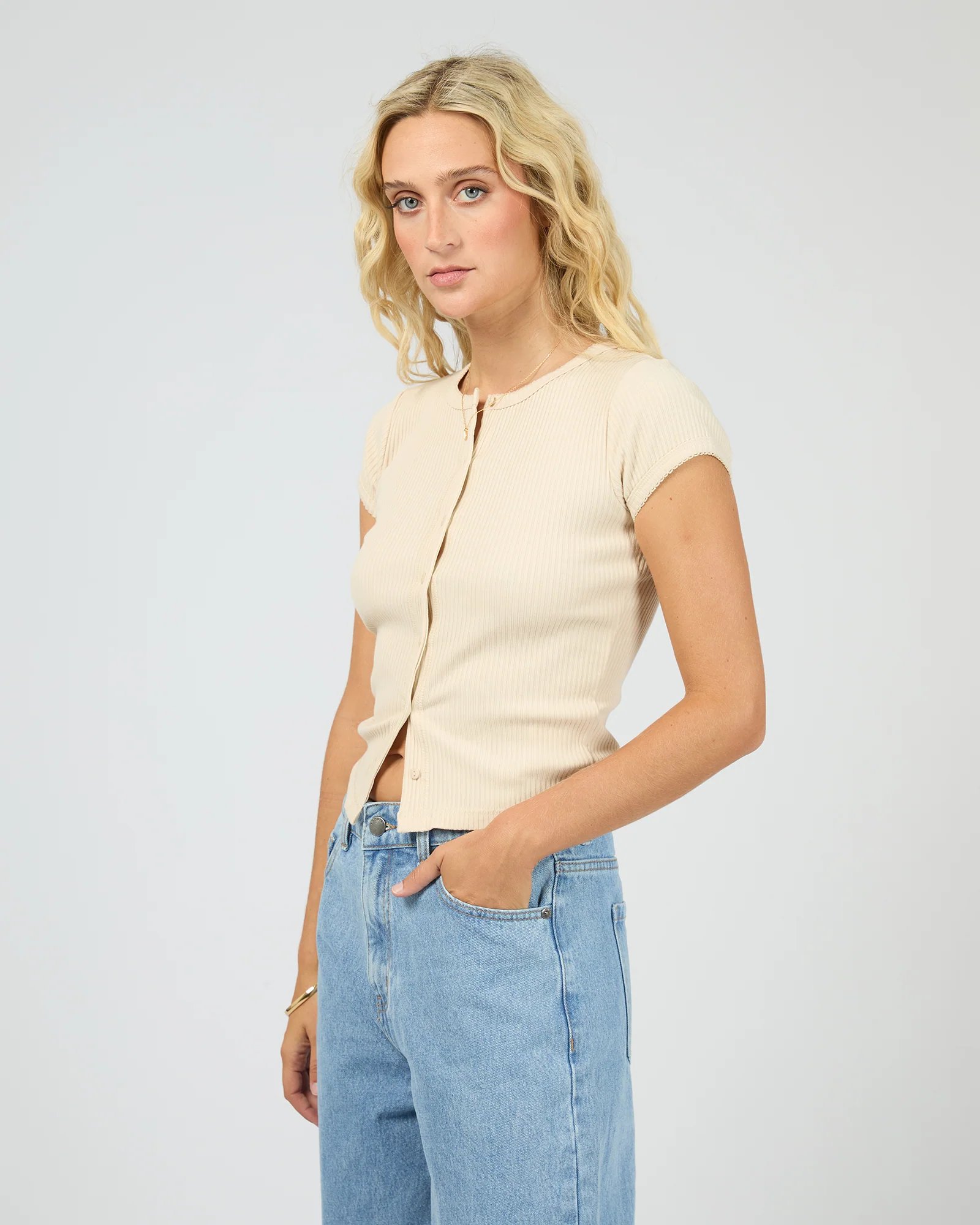 Bailey Knit Top Bone - Image 4
