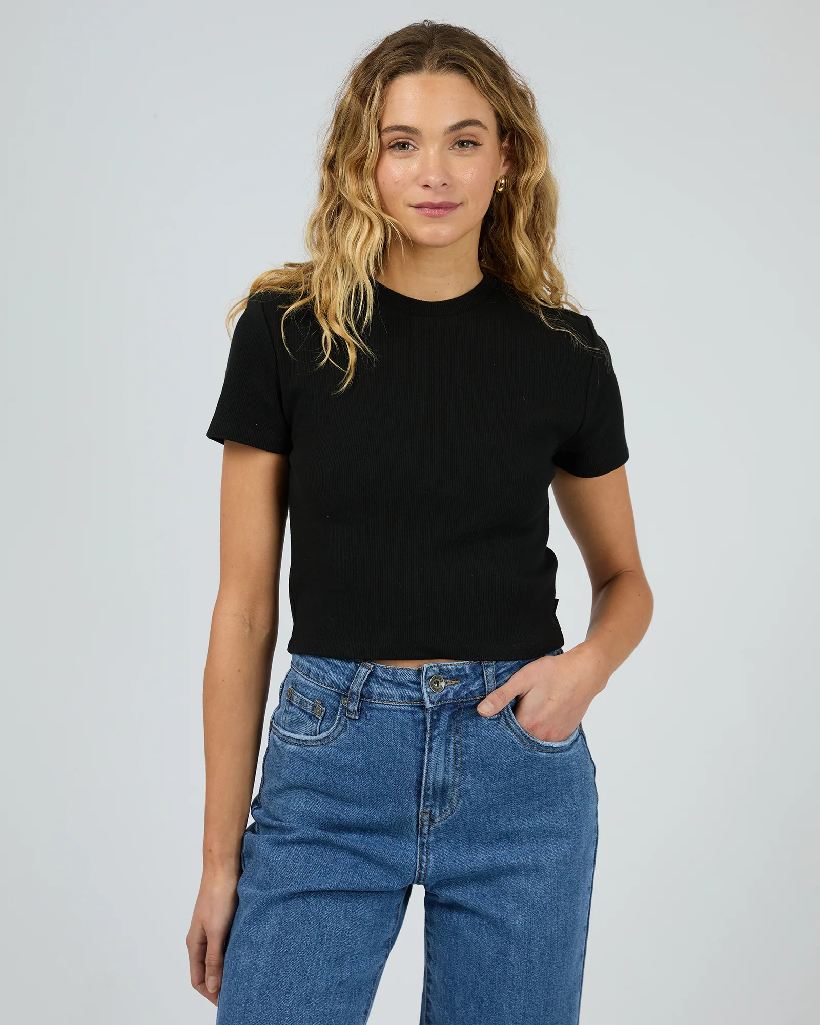 Bella Crop Tee Black
