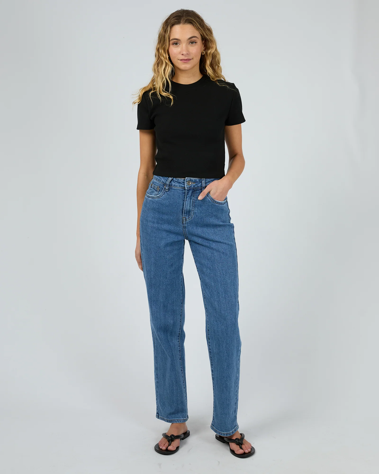 Bella Crop Tee Black - Image 2