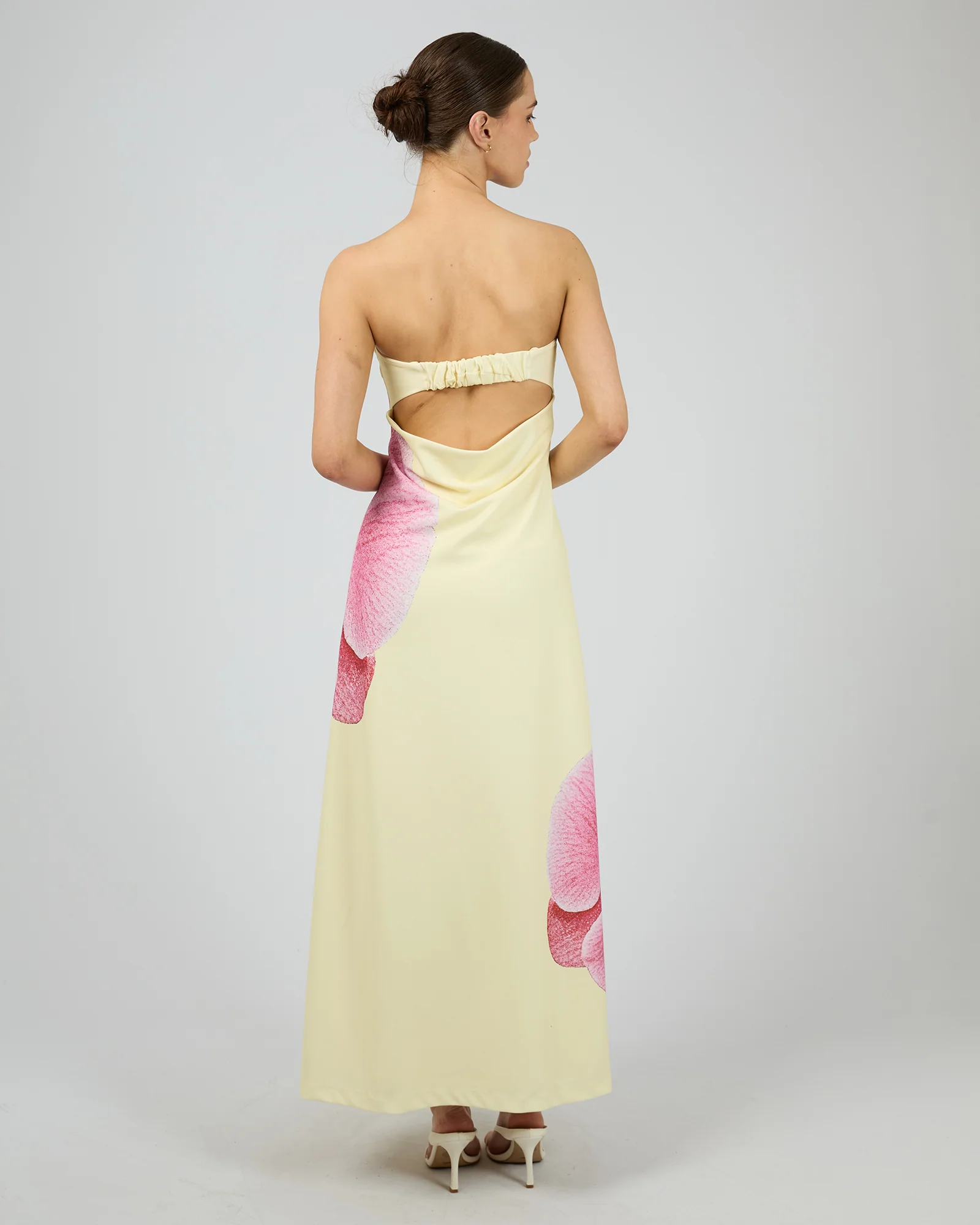 Bella Strapless Maxi Dress Lemon - Image 3
