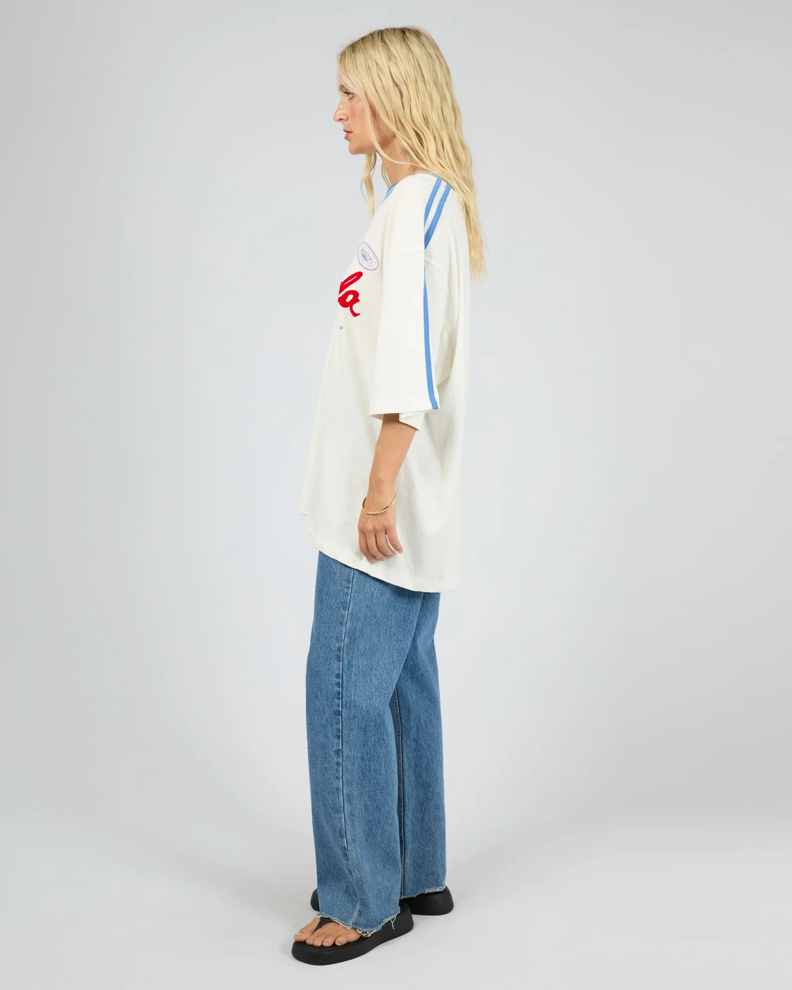 Bermuda Oversized V Neck Tee Vintage White - Image 4