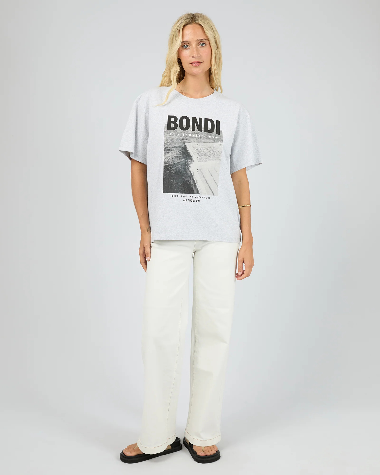 Bondi Box Tee Snow Marle - Image 2