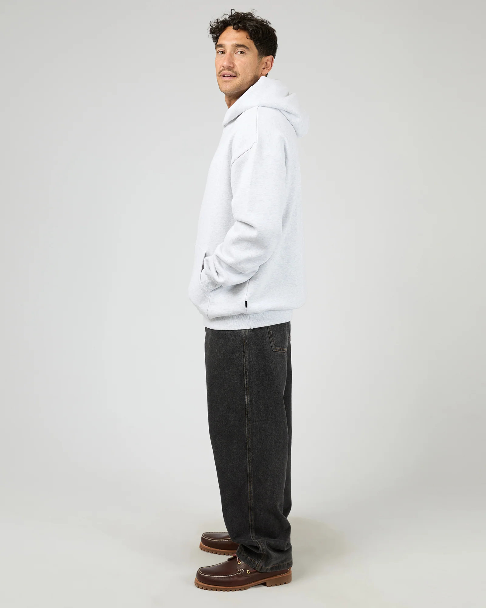 Box Hoodie Grey Marle - Image 6
