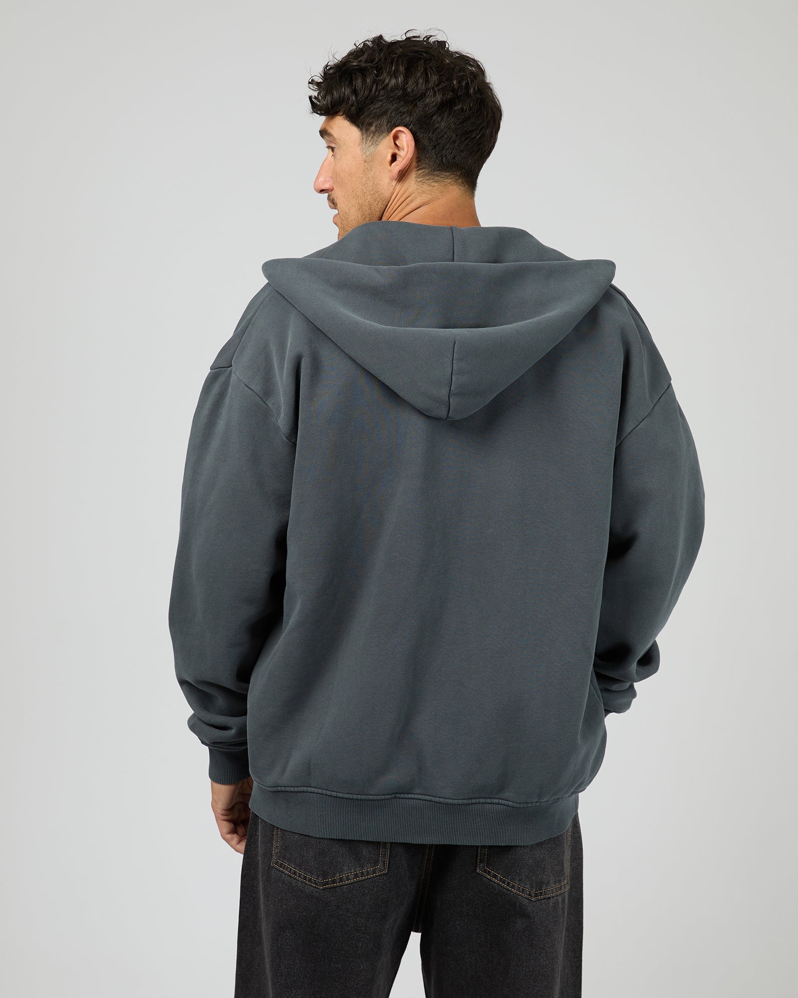 Box Zip Hoodie Navy - Image 3