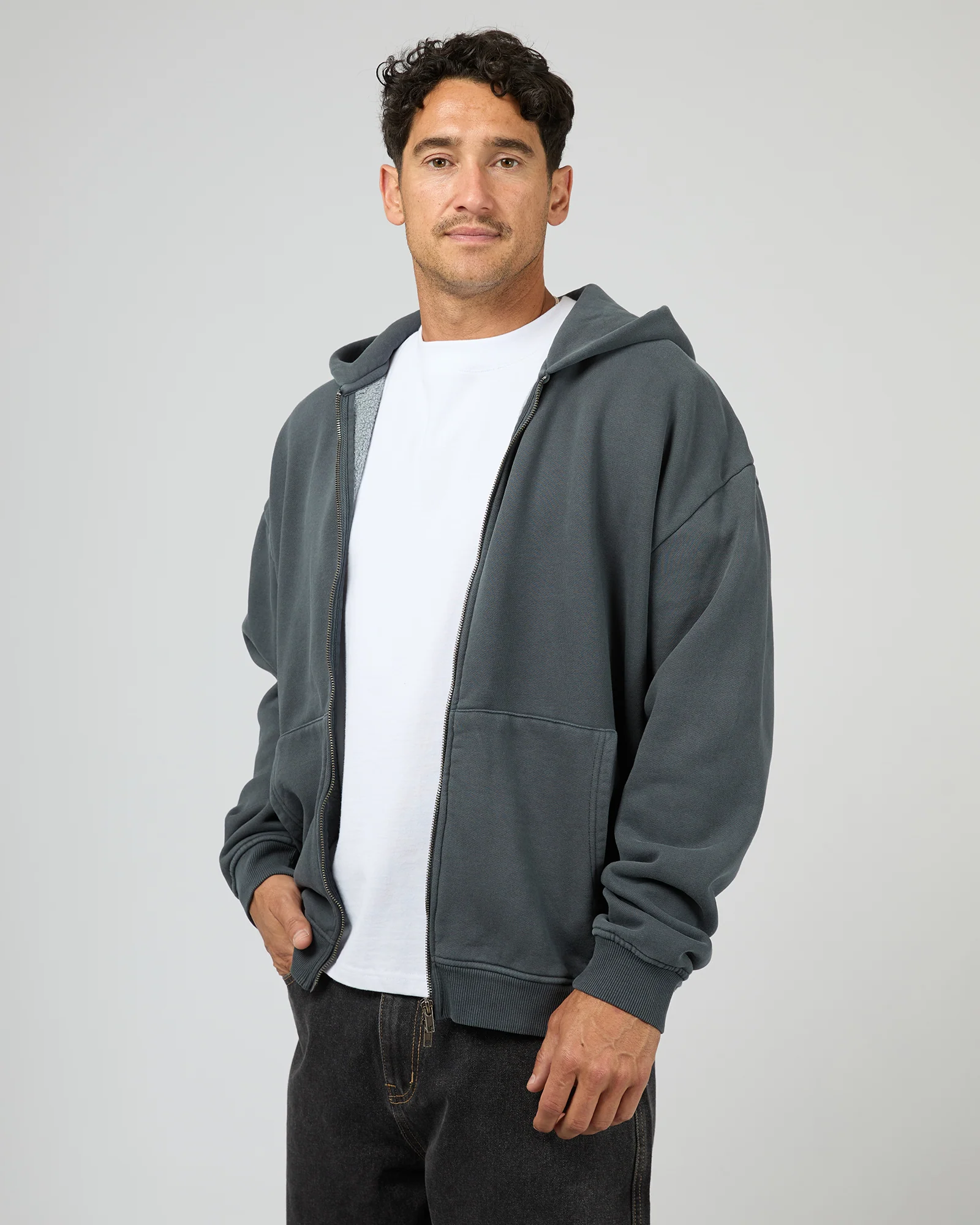 Box Zip Hoodie Navy - Image 4