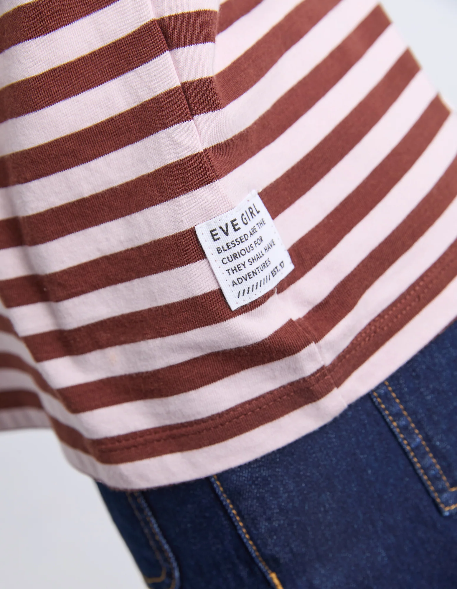 Teen Brooklyn Stripe Long Sleeve Chocolate - Image 4