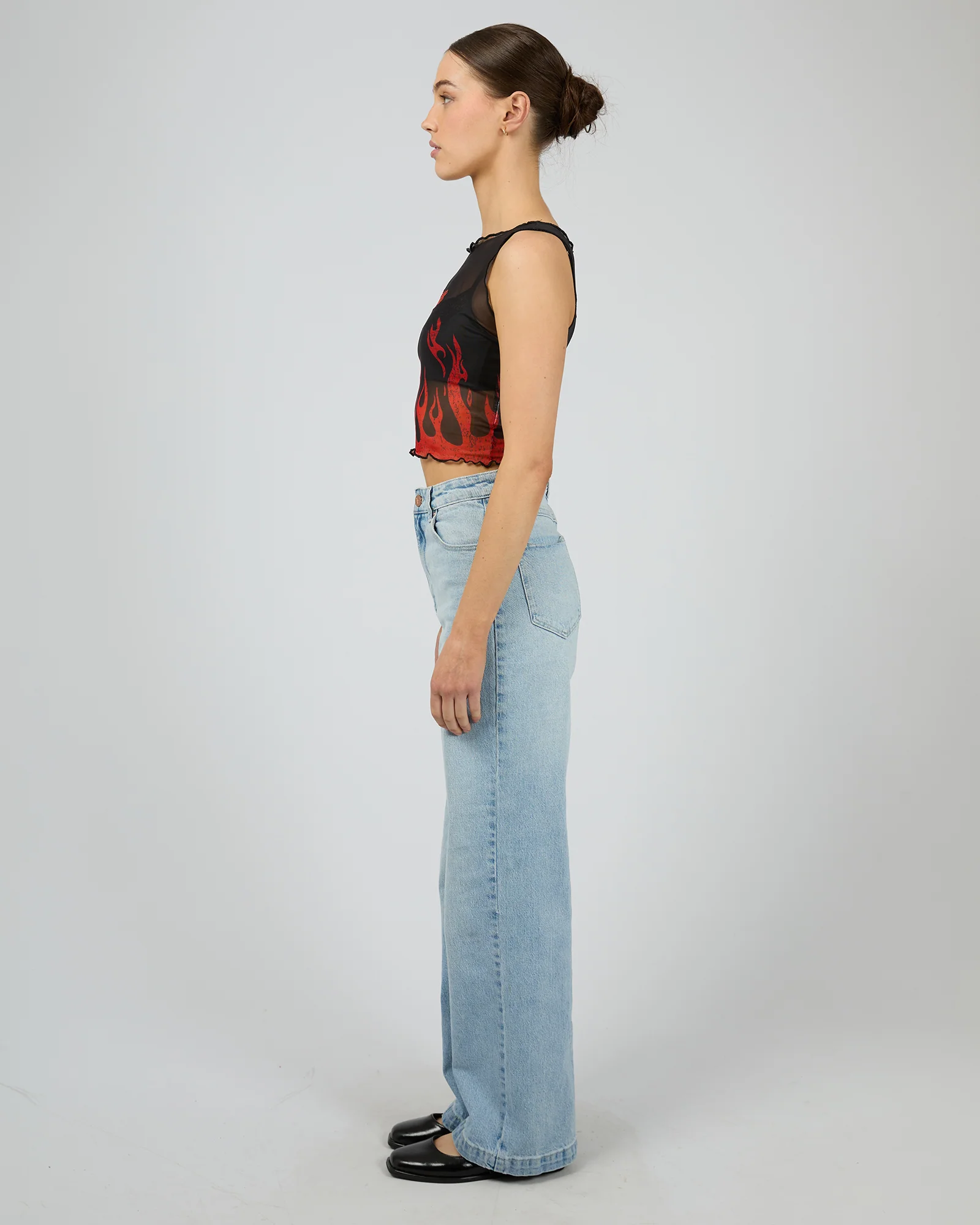 Burner Mesh Top - Black/Red Multicoloured - Image 6