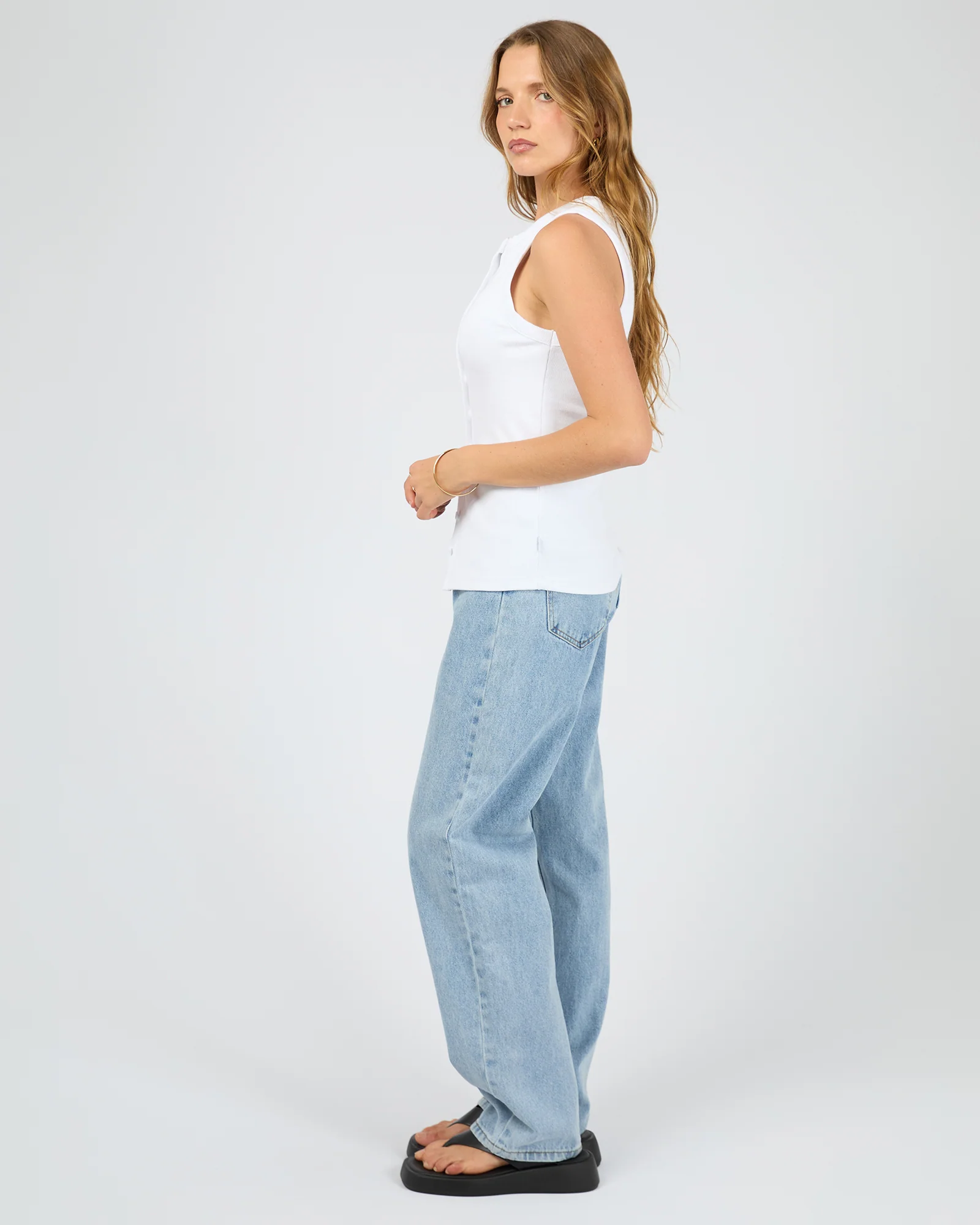 Button Up Tank White - Image 6