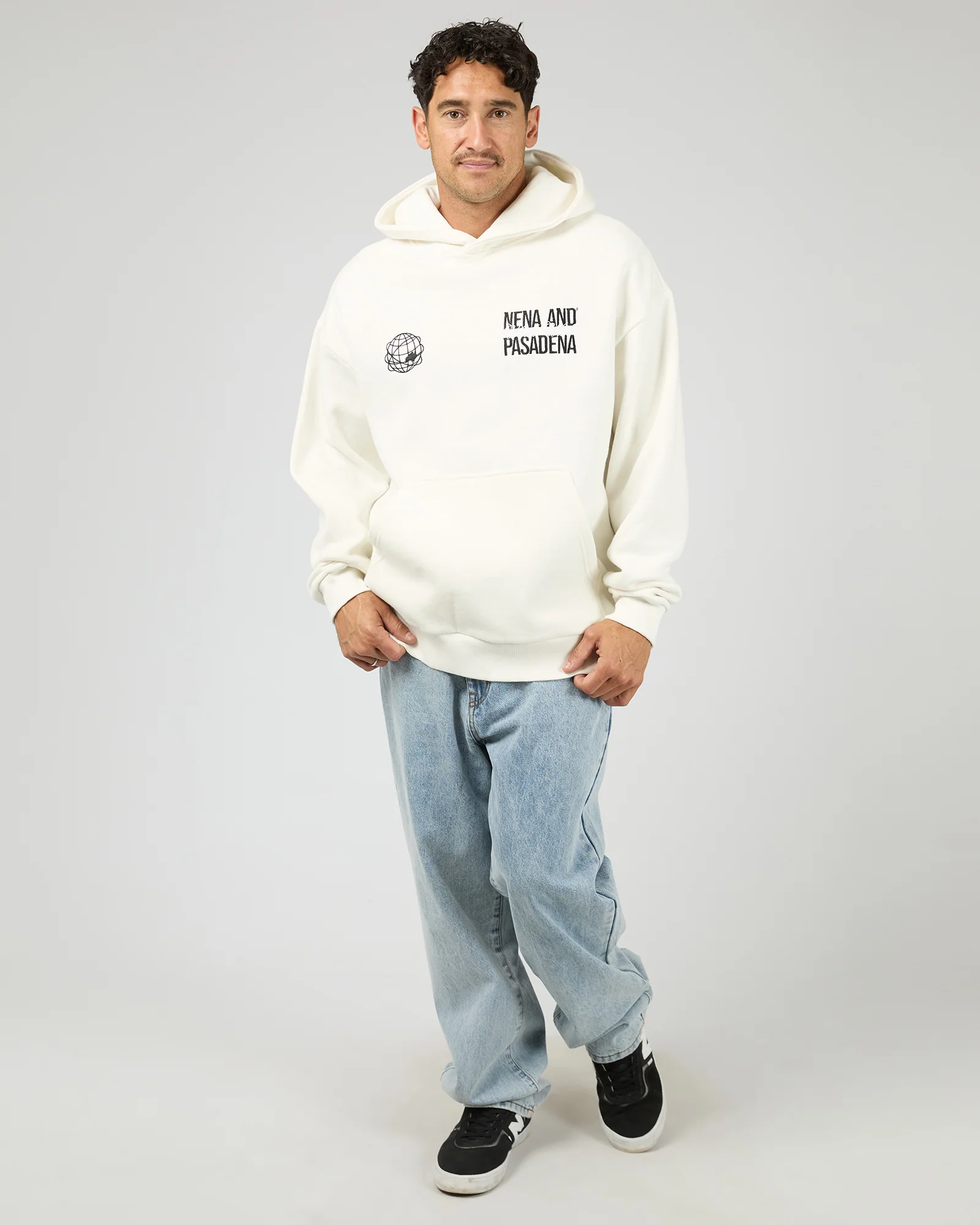 Caution Relaxed Hoodie White - Image 2