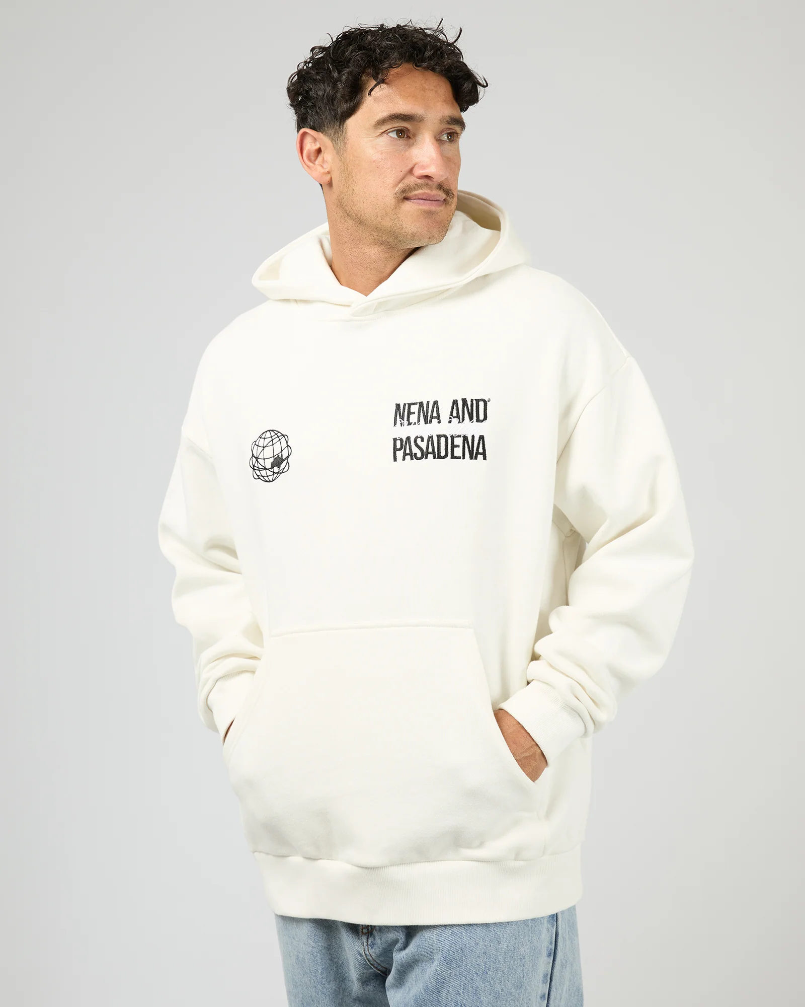 Caution Relaxed Hoodie White - Image 4