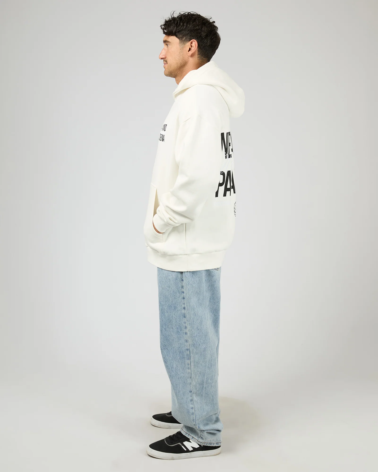 Caution Relaxed Hoodie White - Image 6