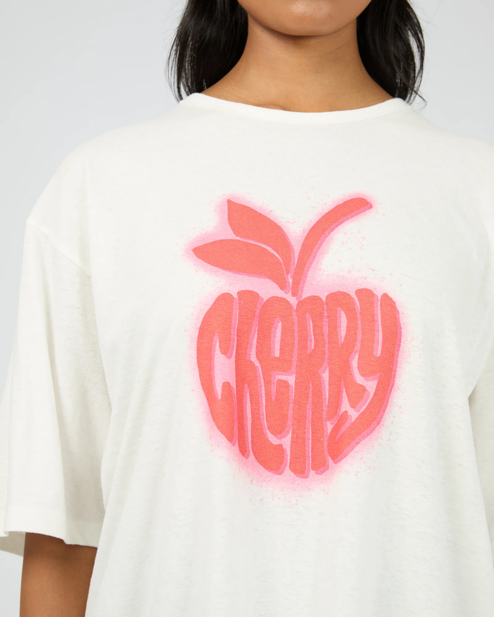 Cherry Spray O/S Tee Vintage White - Image 5