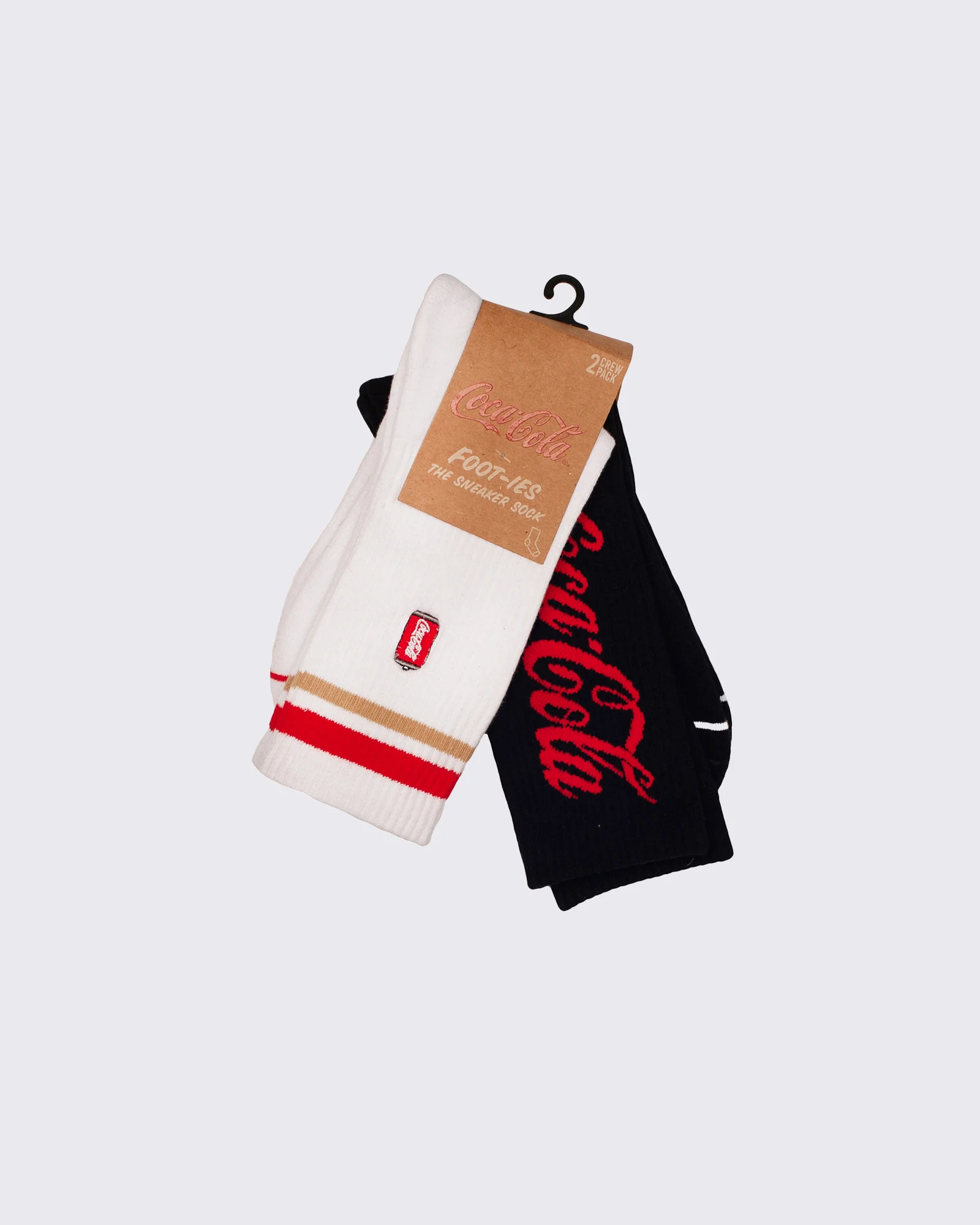 Coke Can Sneaker 2 Pk Sock White Black - Image 2
