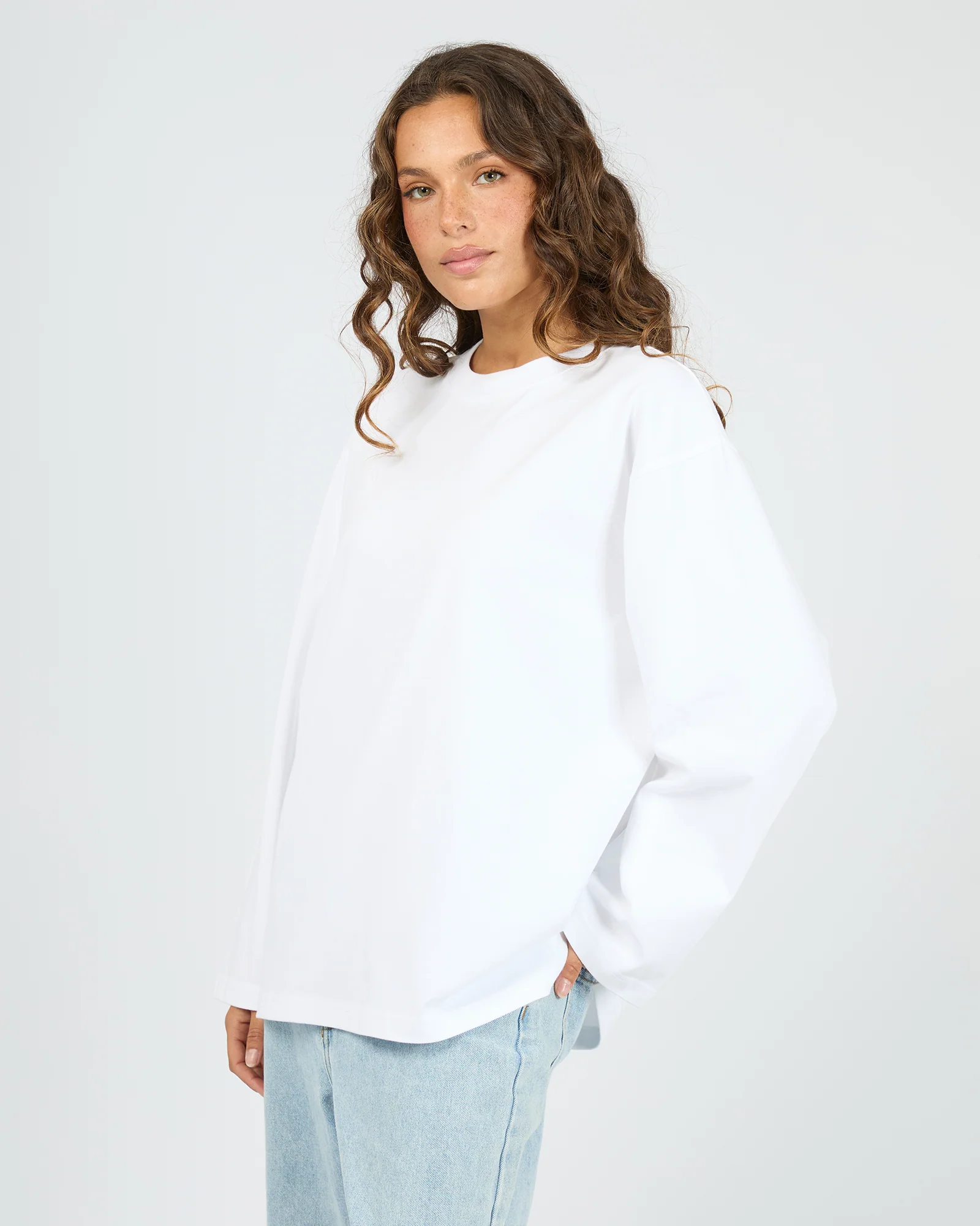 Core Long Sleeve Tee White - Image 4