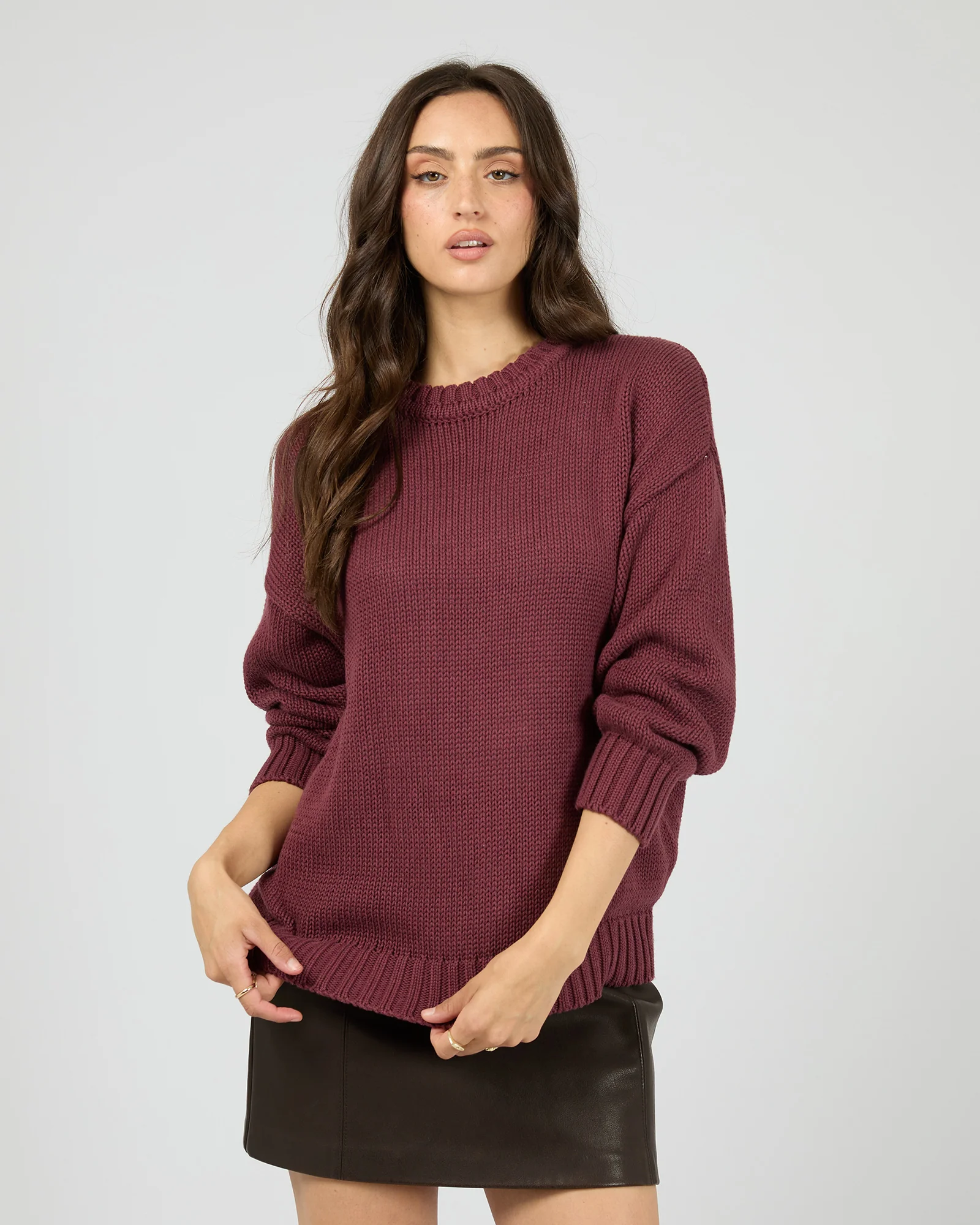 Cosy Oversized Knit Burgandy