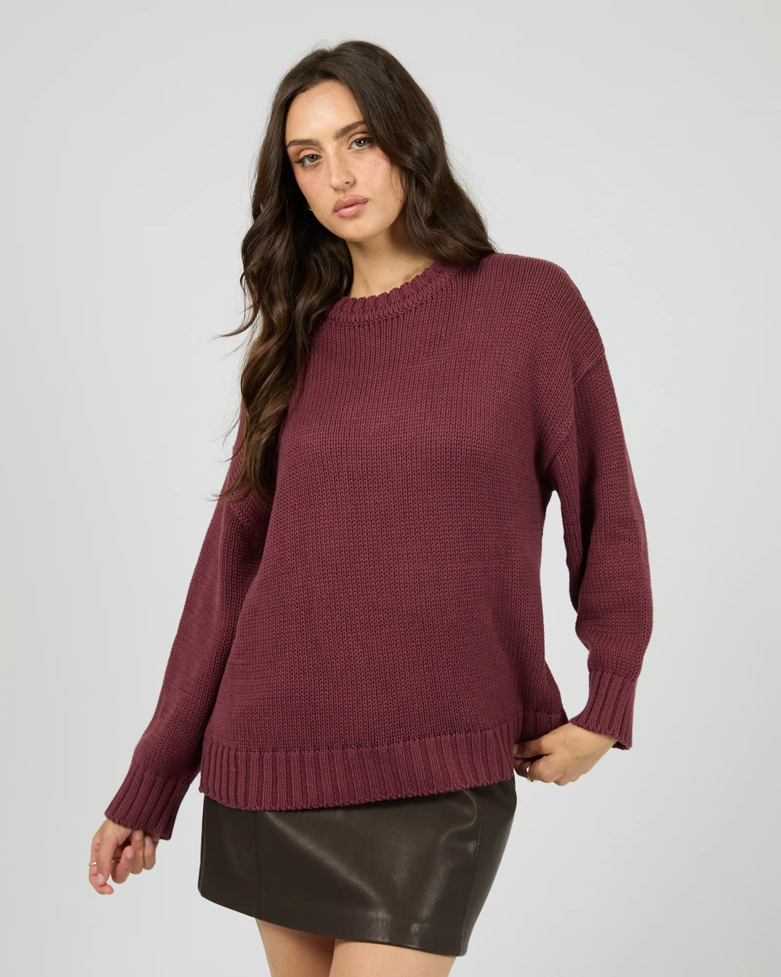 Cosy Oversized Knit Burgandy - Image 4