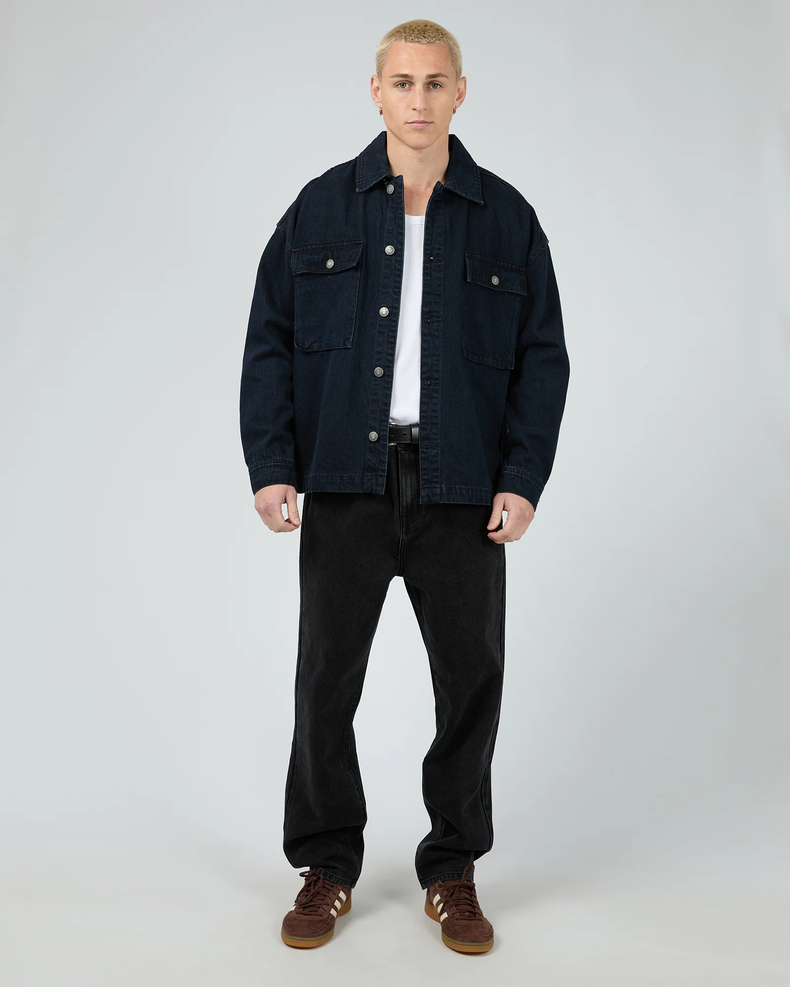 Denim Overshirt Navy - Image 2