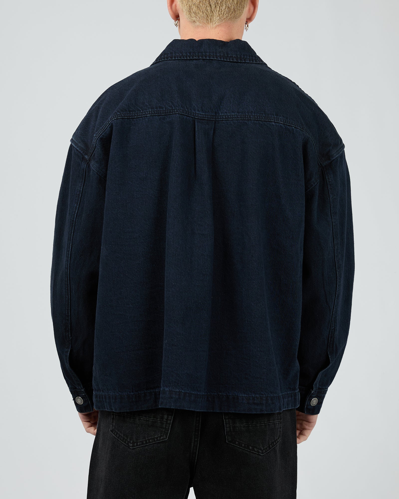 Denim Overshirt Navy - Image 3