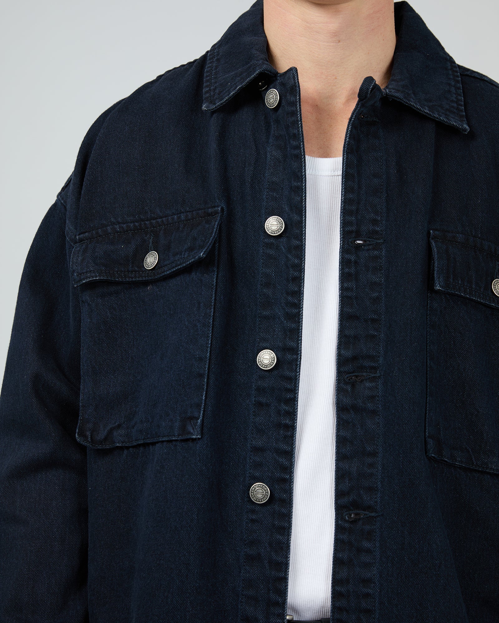 Denim Overshirt Navy - Image 5