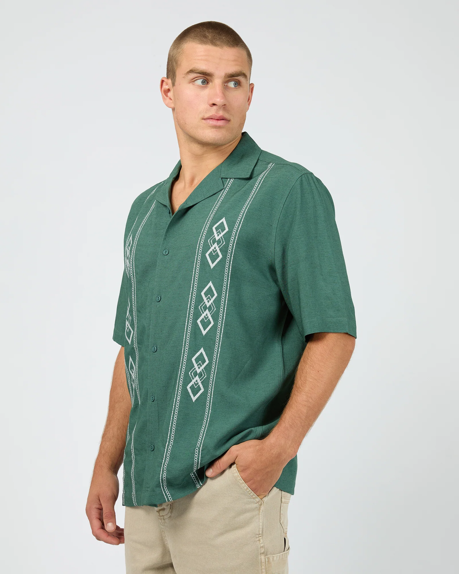 Diamond Short Sleeve Shirt Pine - Image 4