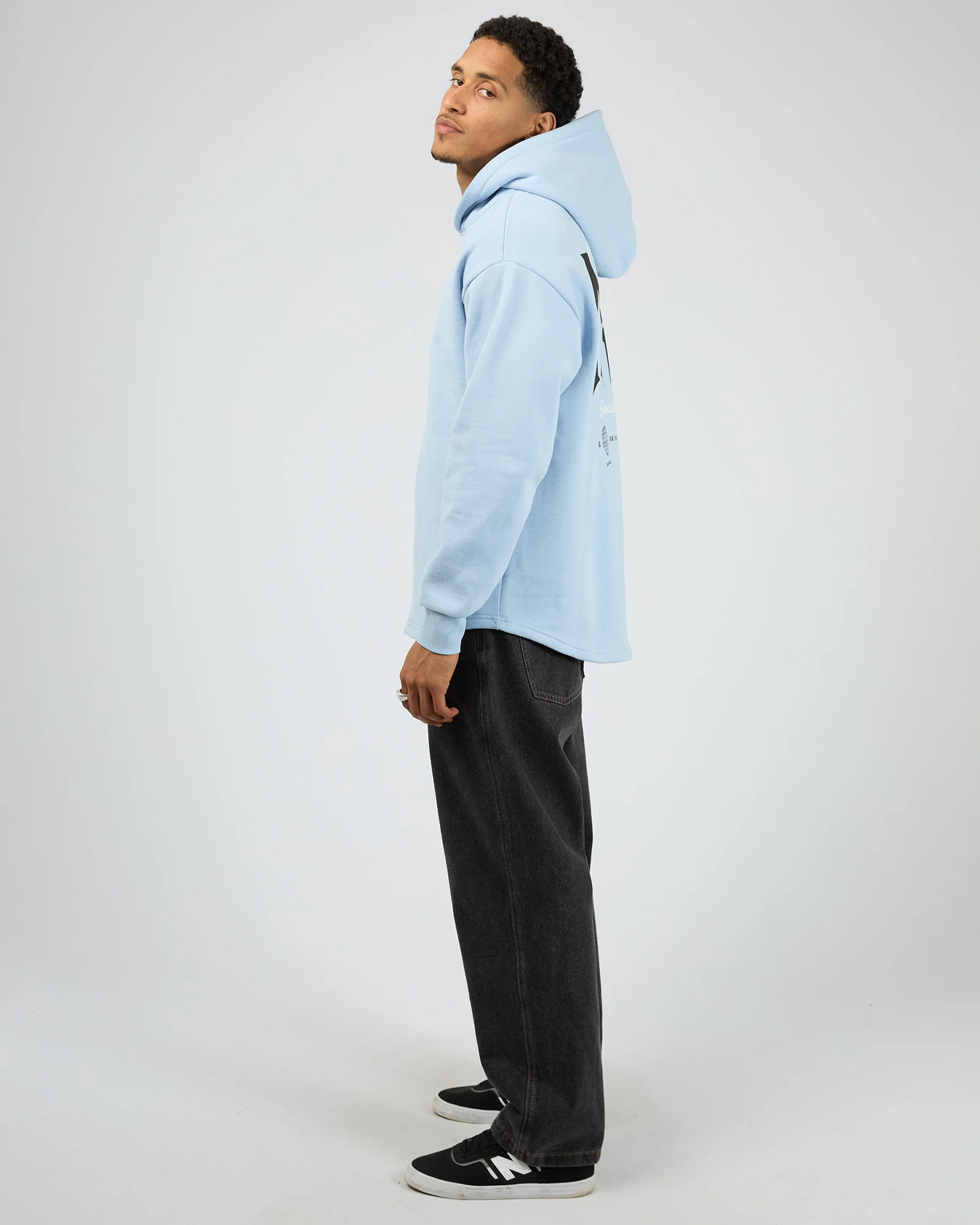 Dominate Relaxed Curved Hoodie Sky Blue - Image 6