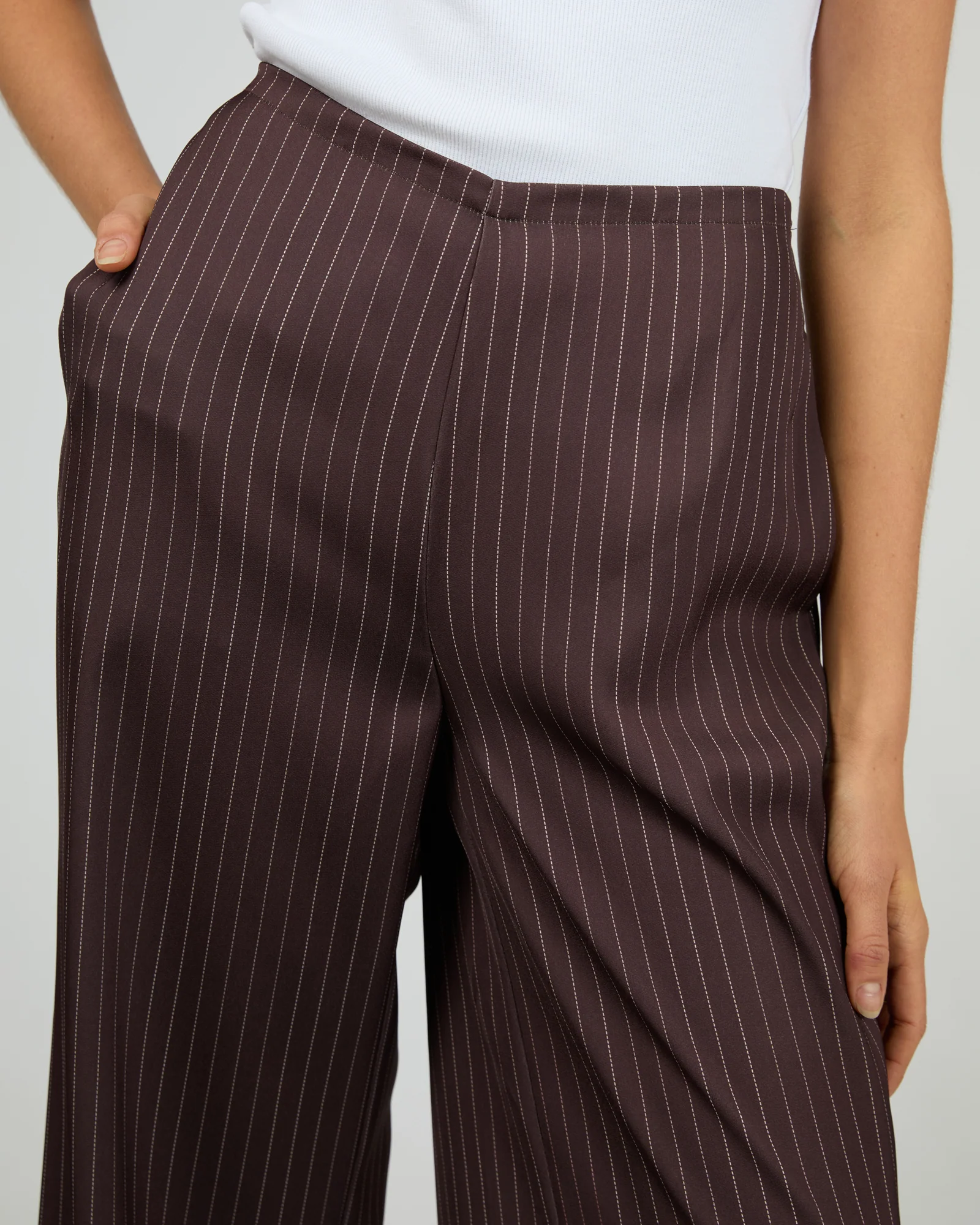 Eden Pinstripe Pant Chocolate - Image 6