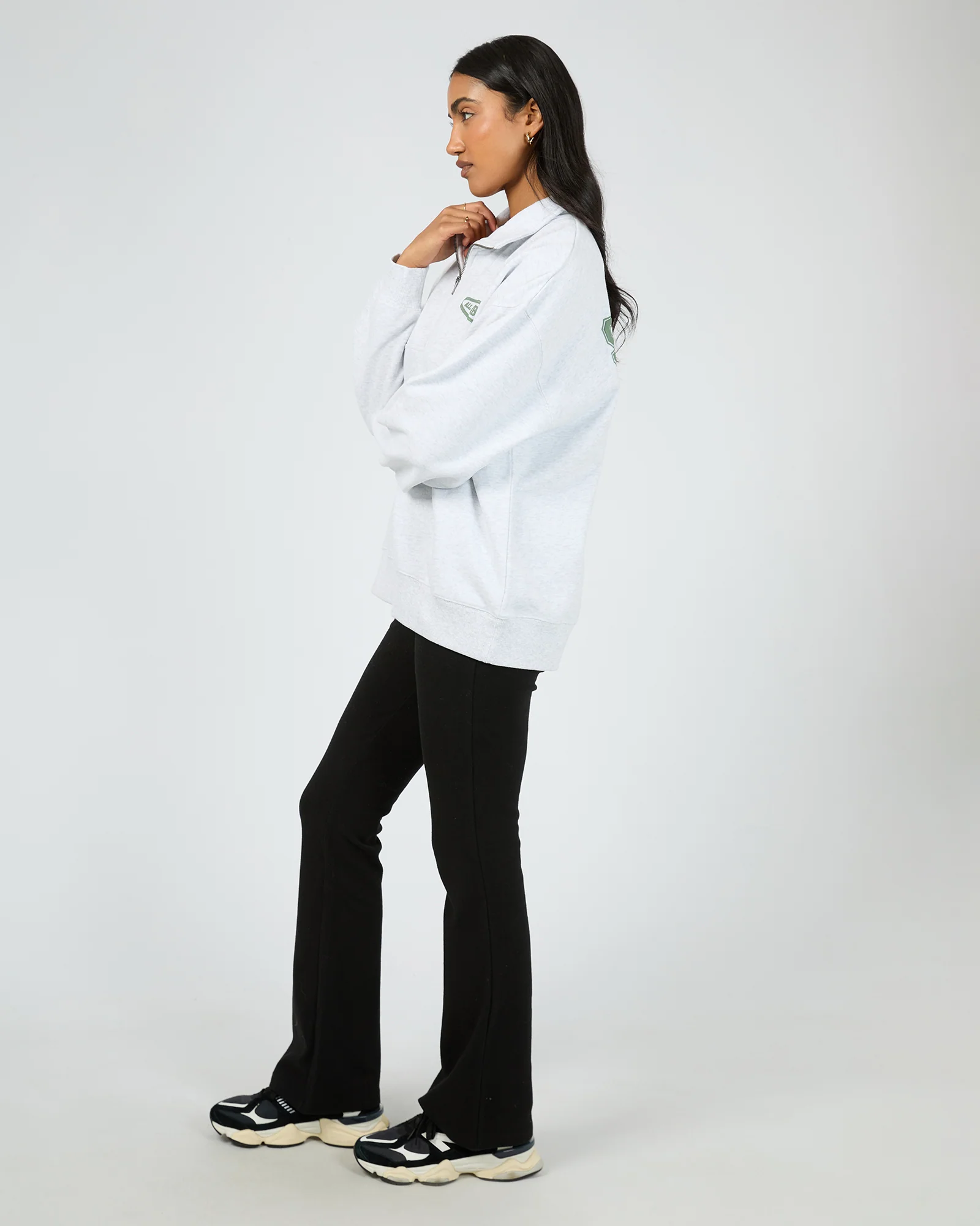 Elevated Relaxed 1/4 Zip Snow Marle - Image 6