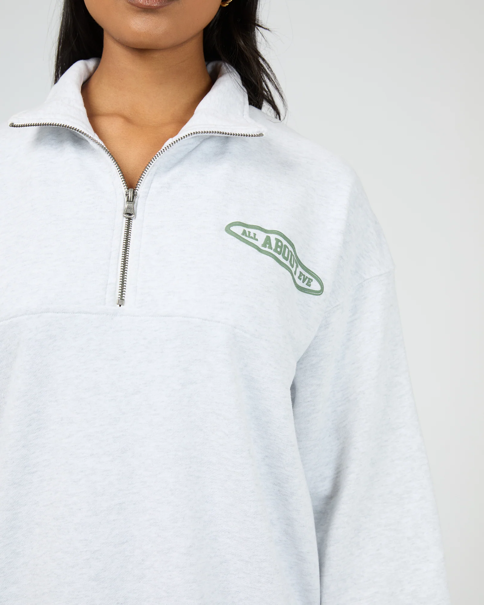Elevated Relaxed 1/4 Zip Snow Marle - Image 7
