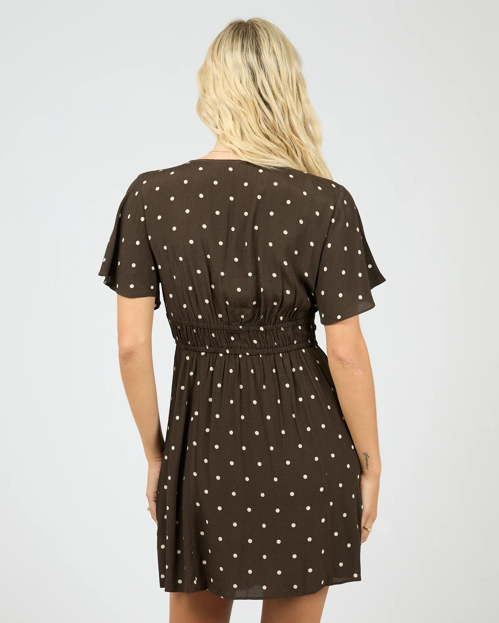 Emelia Skater Dress Brown - Image 3