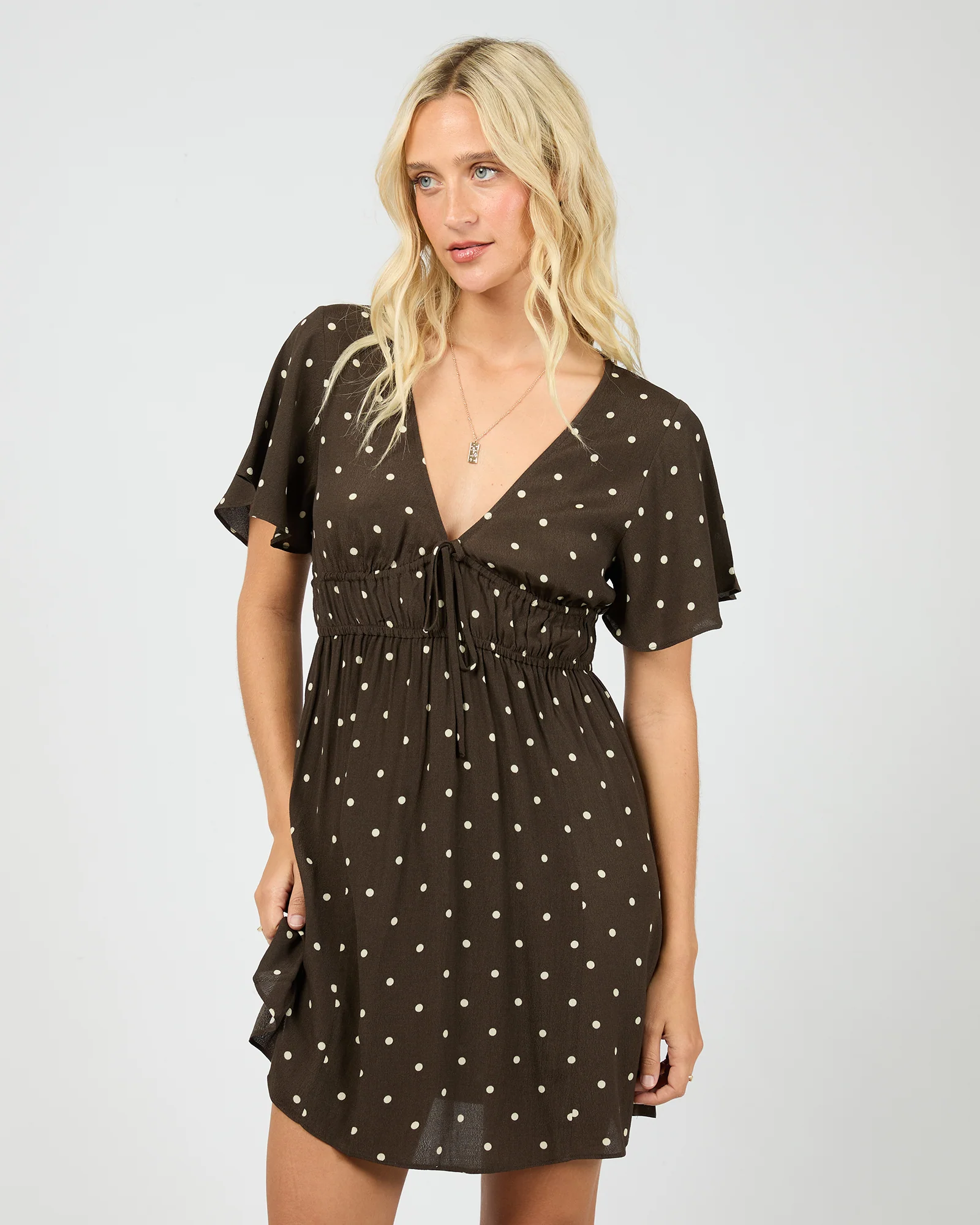 Emelia Skater Dress Brown - Image 4