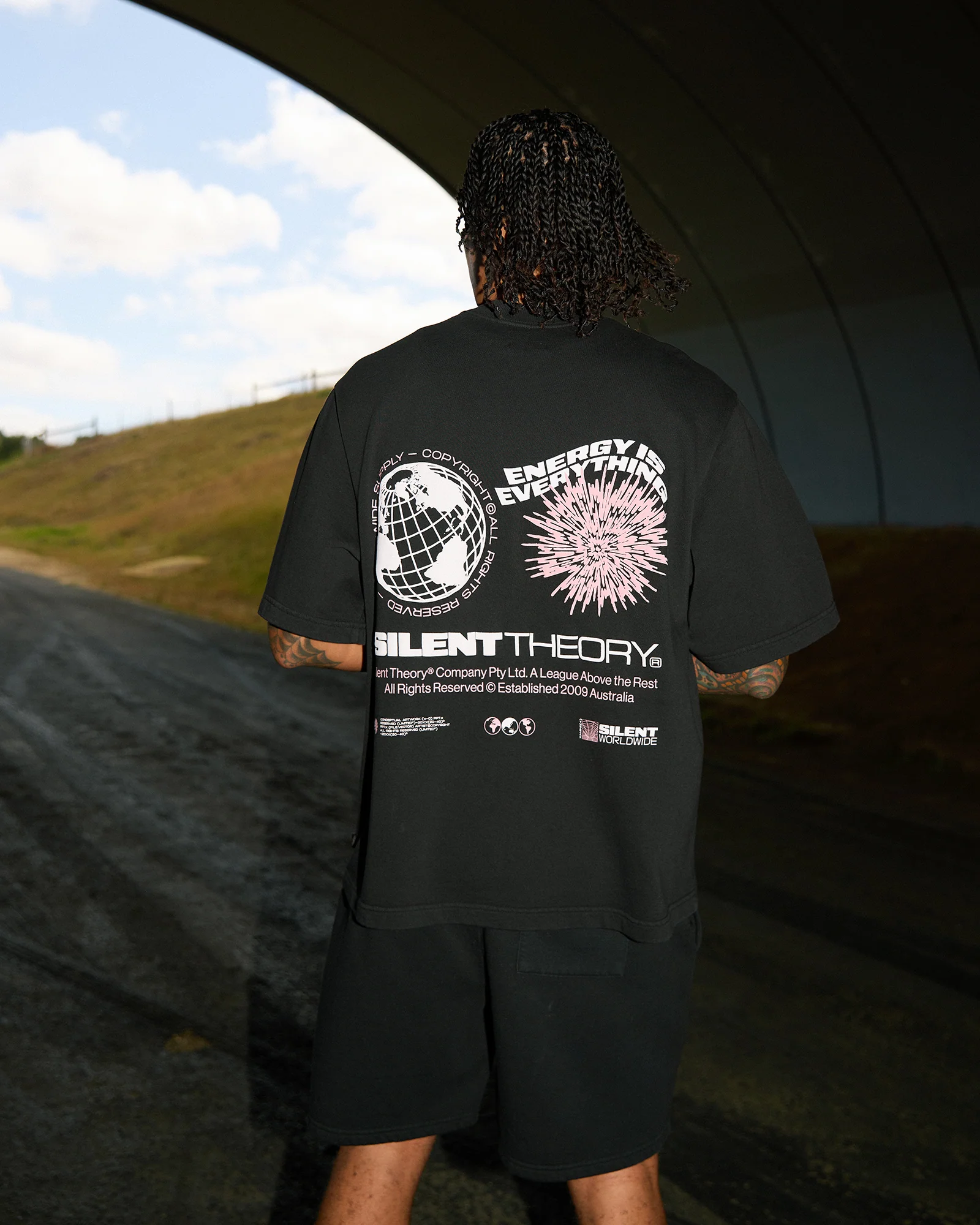 Energy Fleece Tee Washed Black