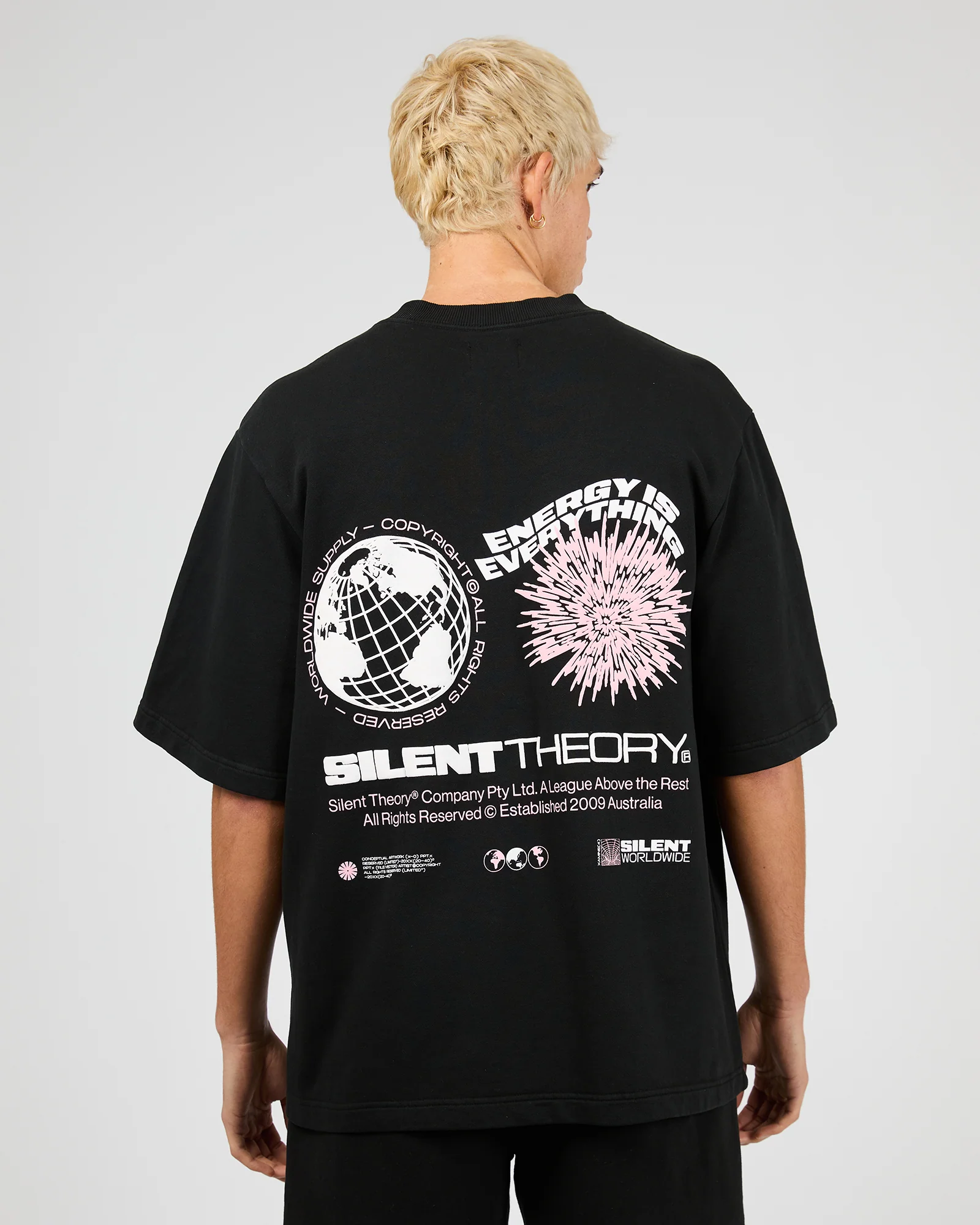 Energy Fleece Tee Washed Black - Image 3