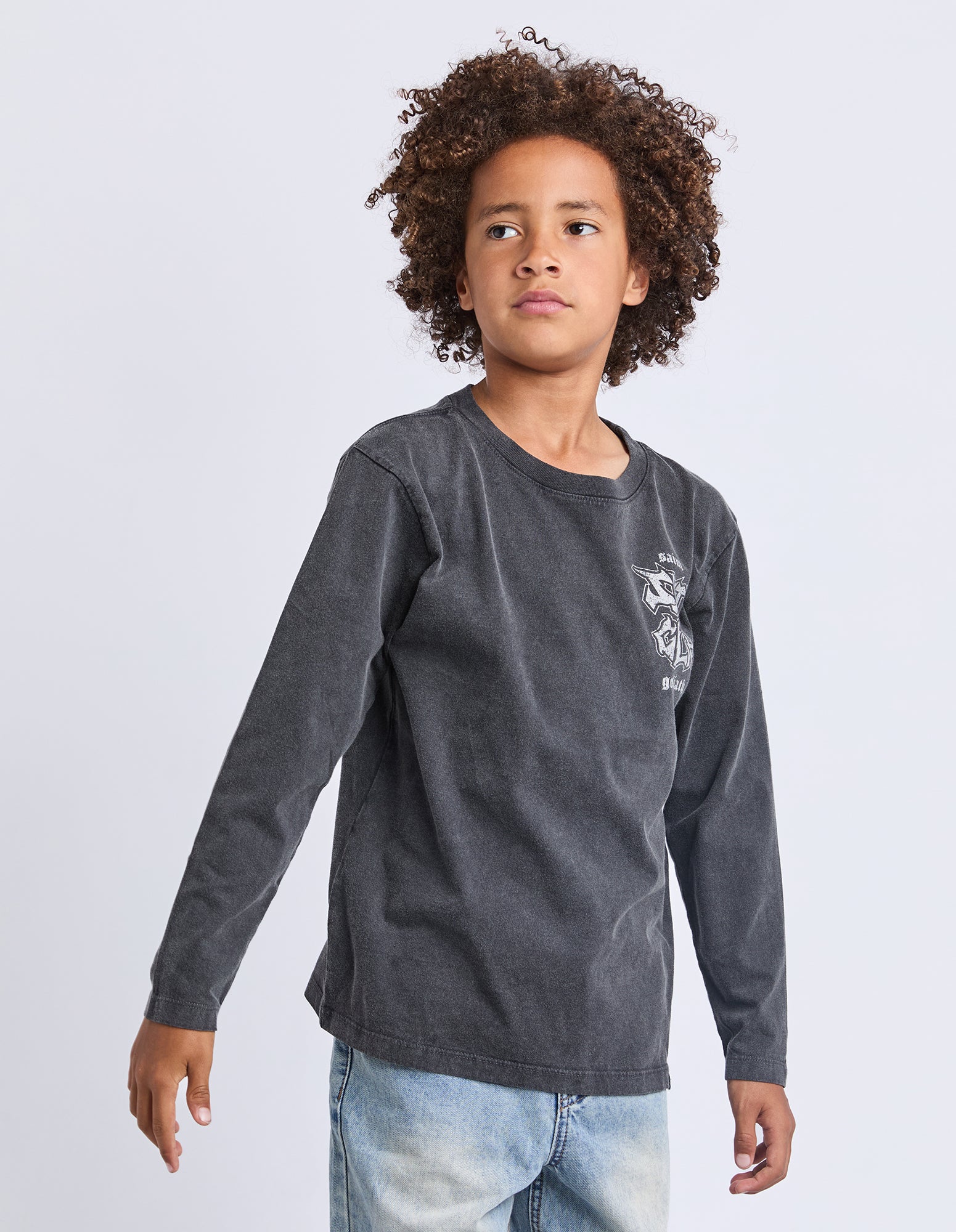 Teen Established Long Sleeve Tee Washed Black