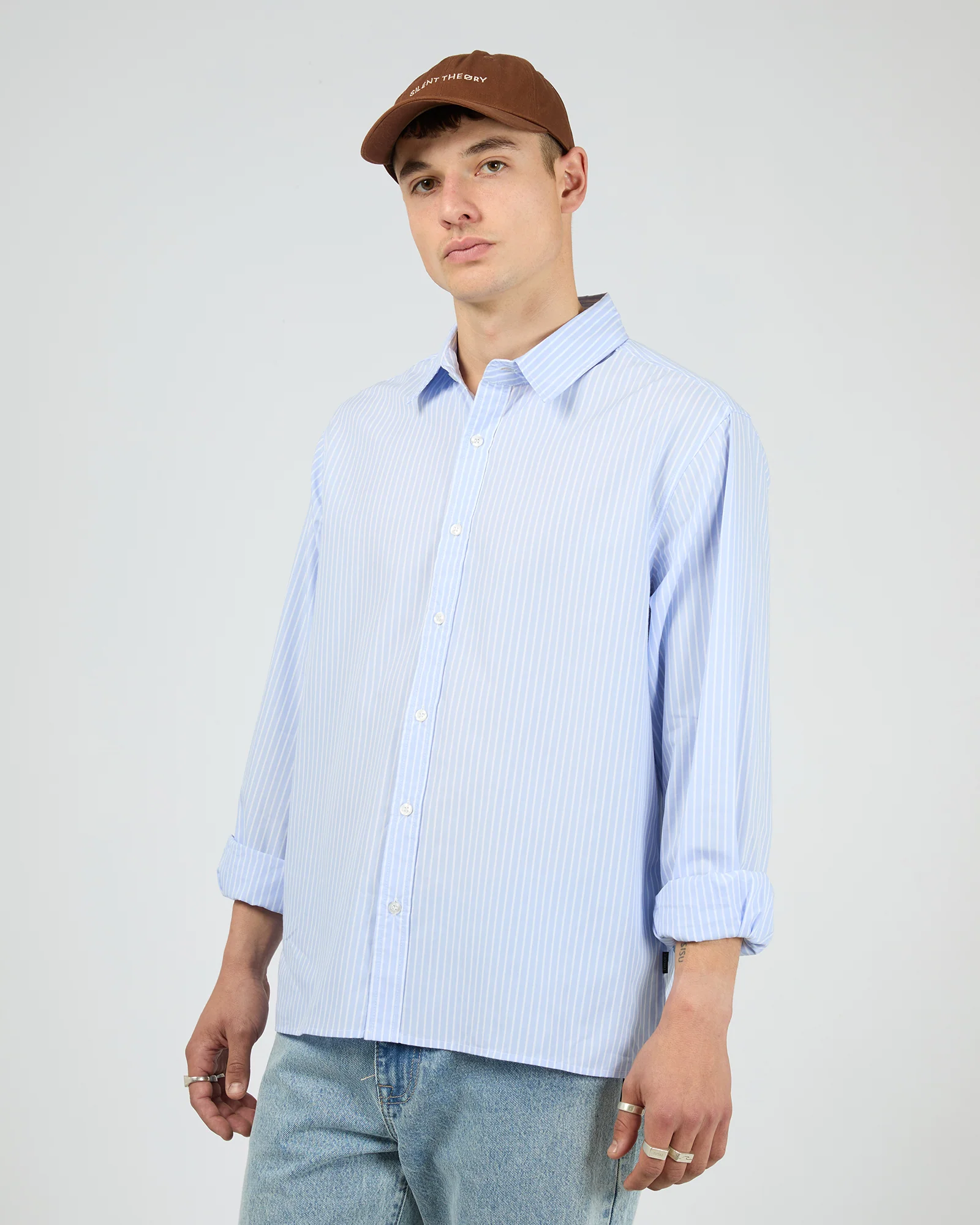Evo Stripe Shirt Blue - Image 4
