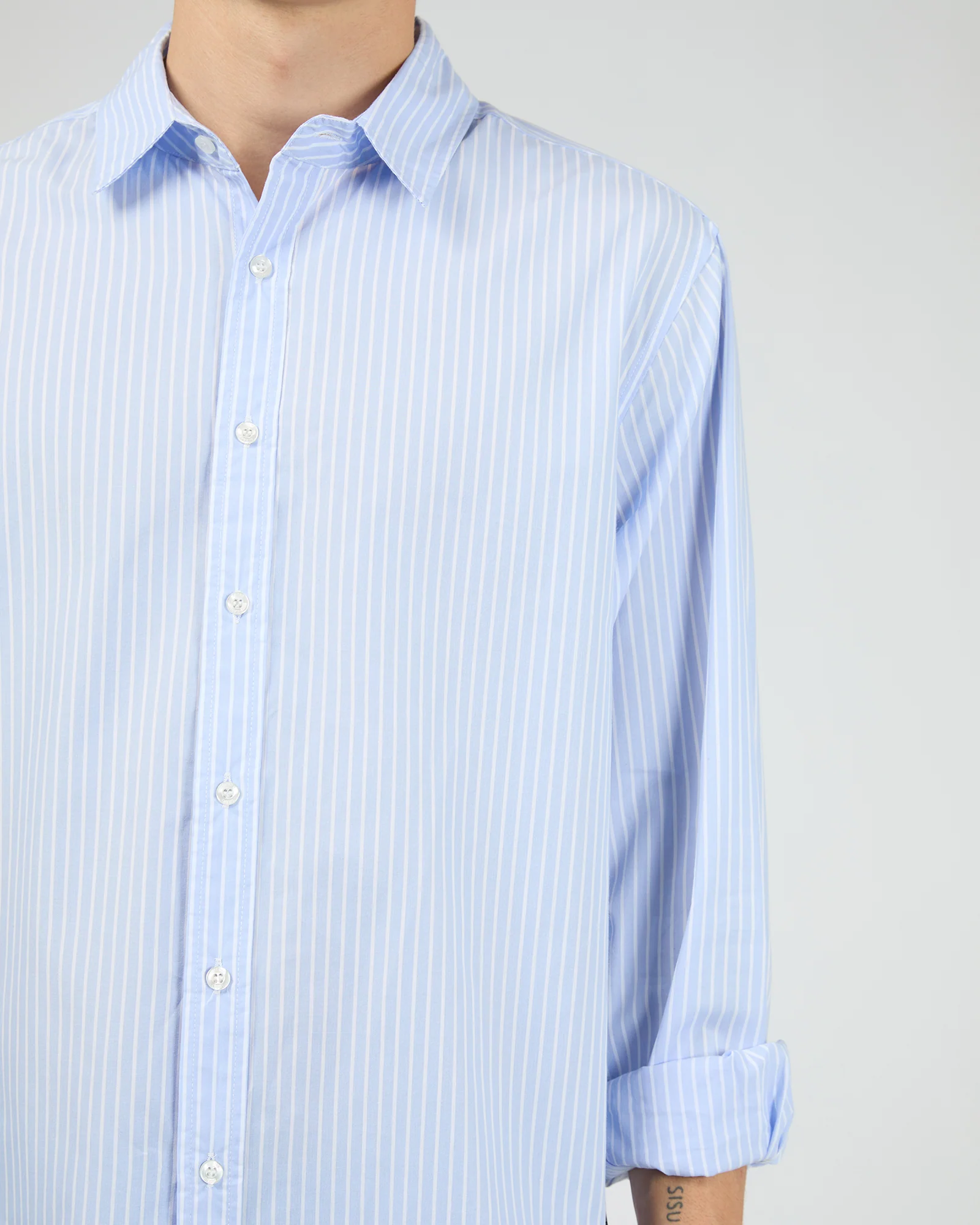 Evo Stripe Shirt Blue - Image 5