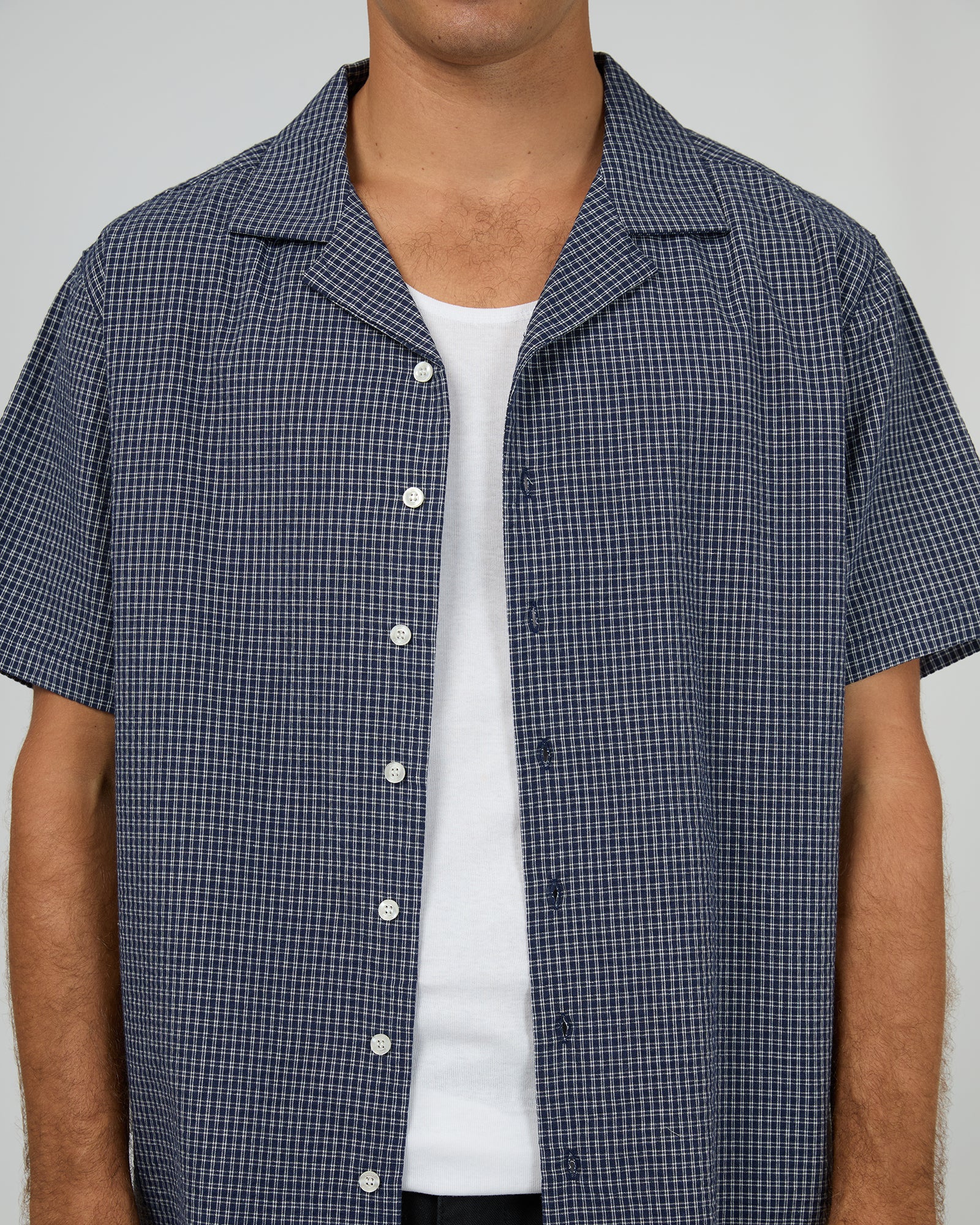 Flinders Short Sleeve Shirt Navy - Image 4